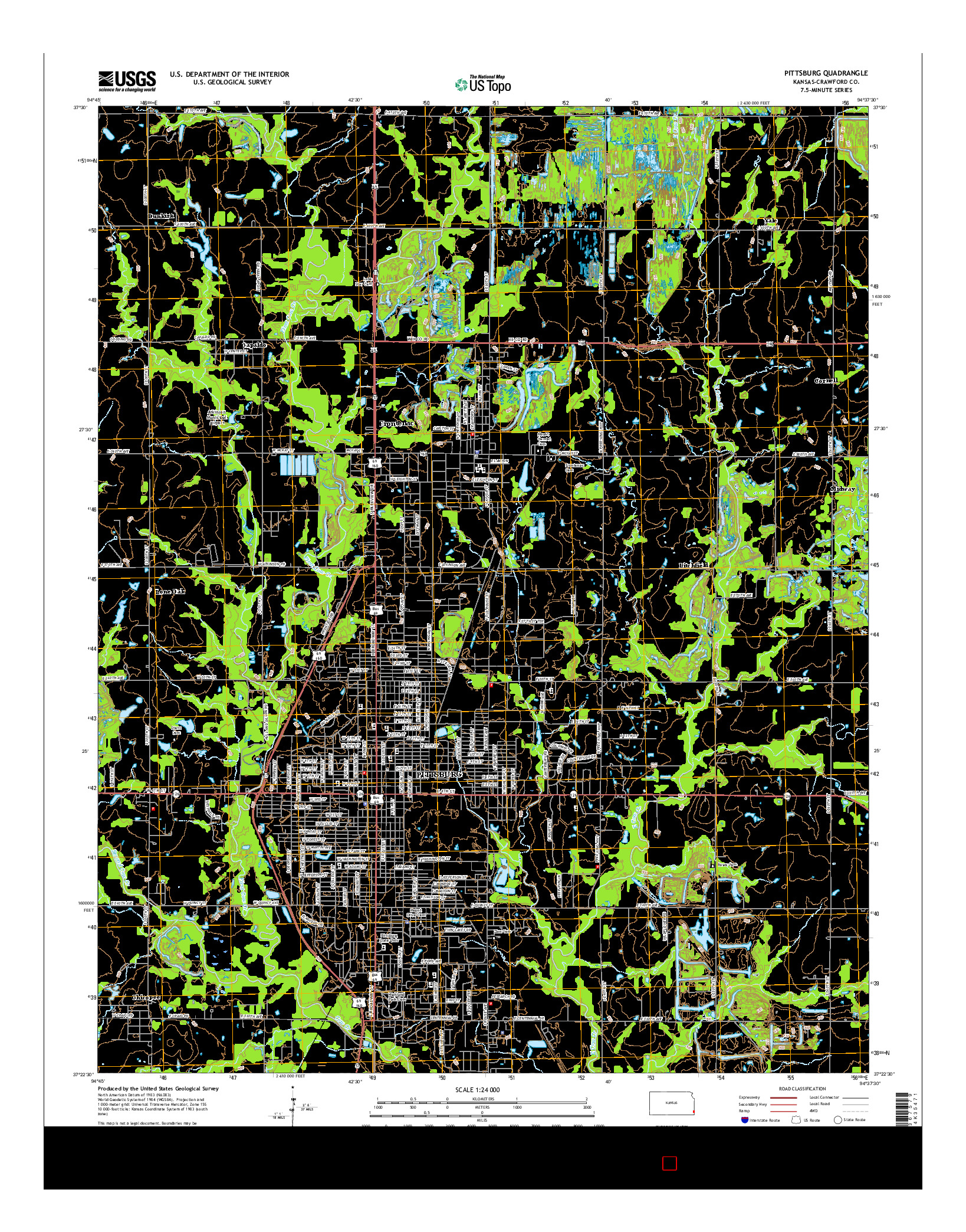 USGS US TOPO 7.5-MINUTE MAP FOR PITTSBURG, KS 2015
