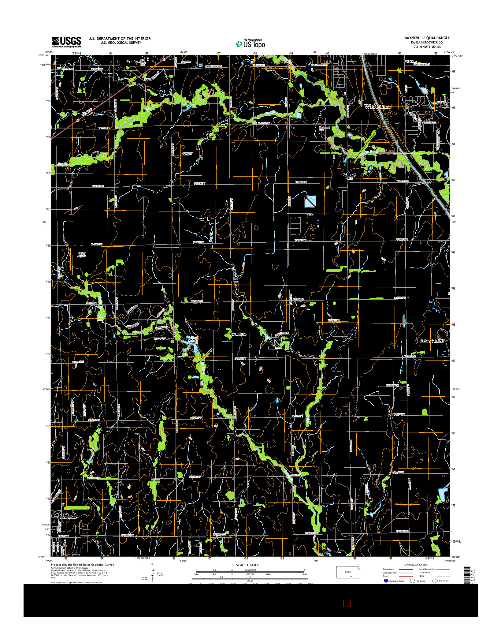 USGS US TOPO 7.5-MINUTE MAP FOR BAYNEVILLE, KS 2015