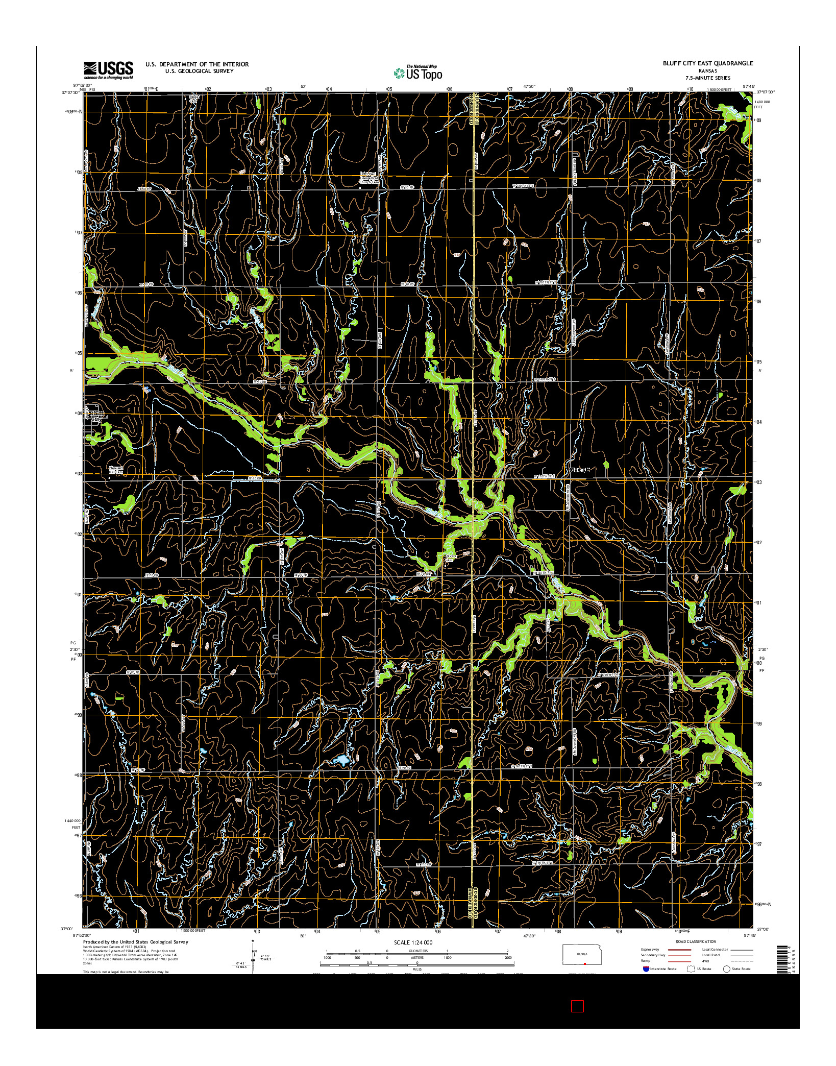 USGS US TOPO 7.5-MINUTE MAP FOR BLUFF CITY EAST, KS 2015