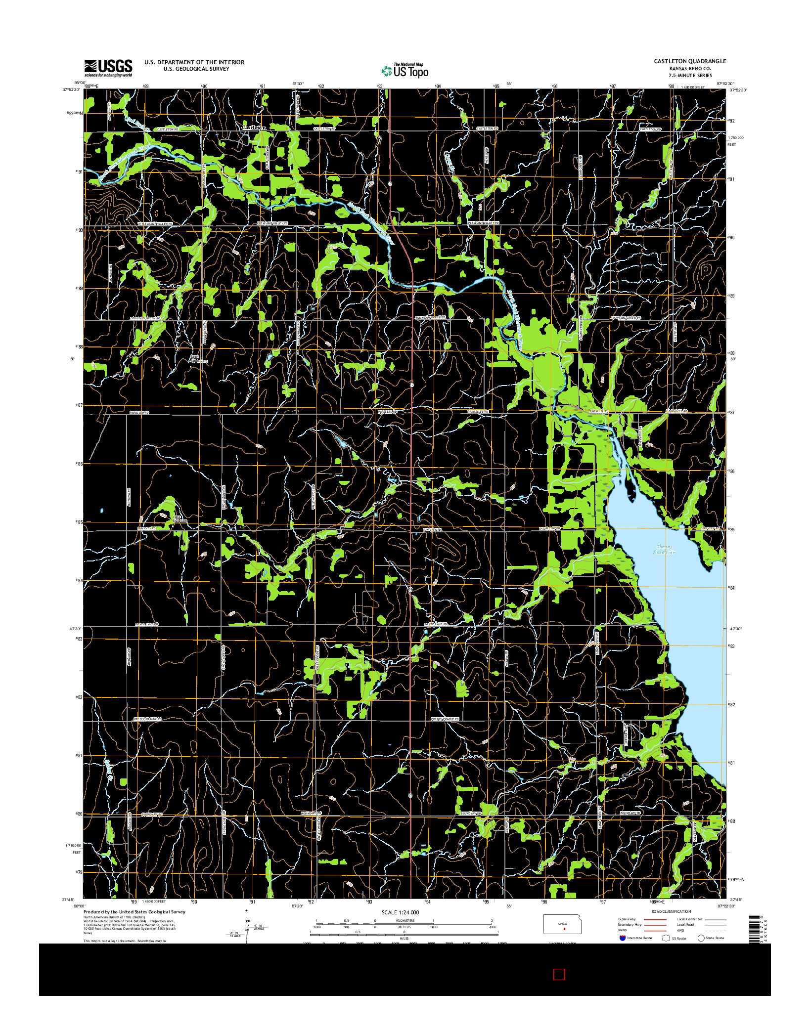 USGS US TOPO 7.5-MINUTE MAP FOR CASTLETON, KS 2015