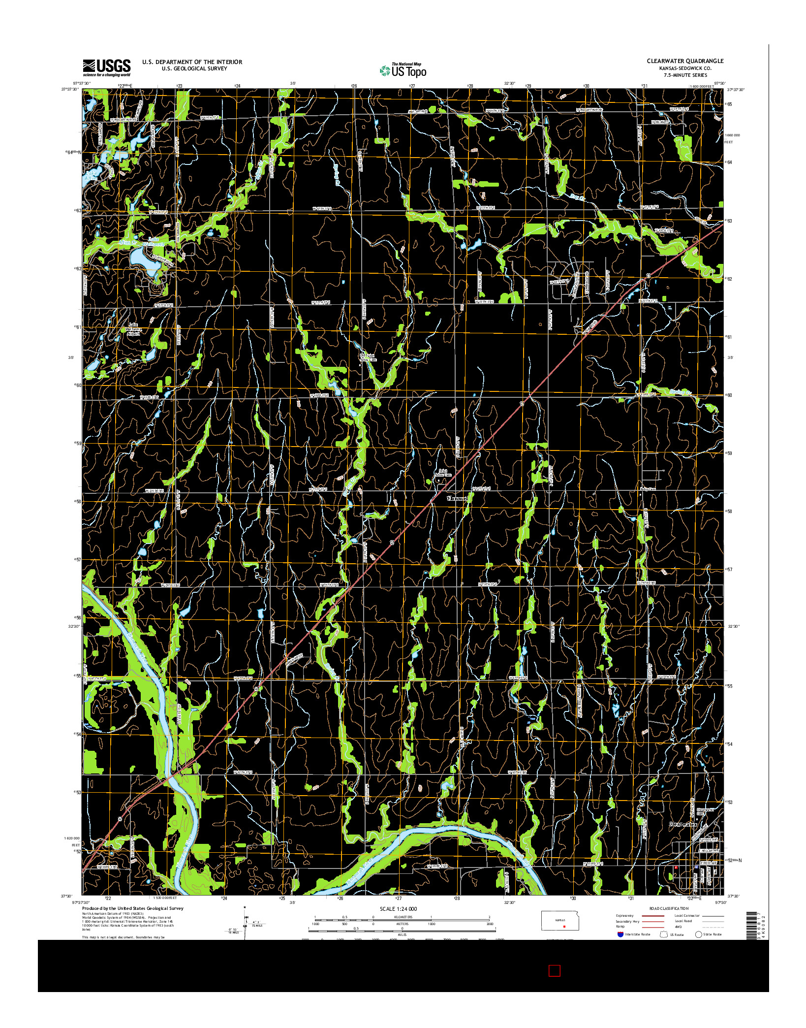 USGS US TOPO 7.5-MINUTE MAP FOR CLEARWATER, KS 2015