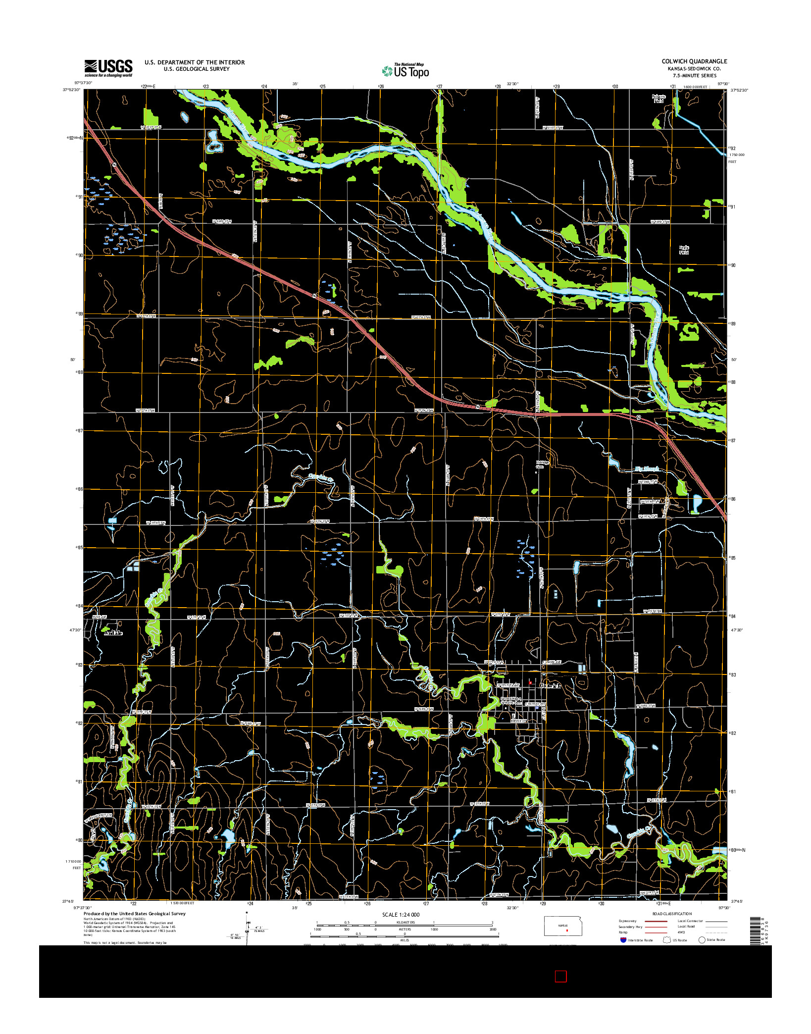USGS US TOPO 7.5-MINUTE MAP FOR COLWICH, KS 2015