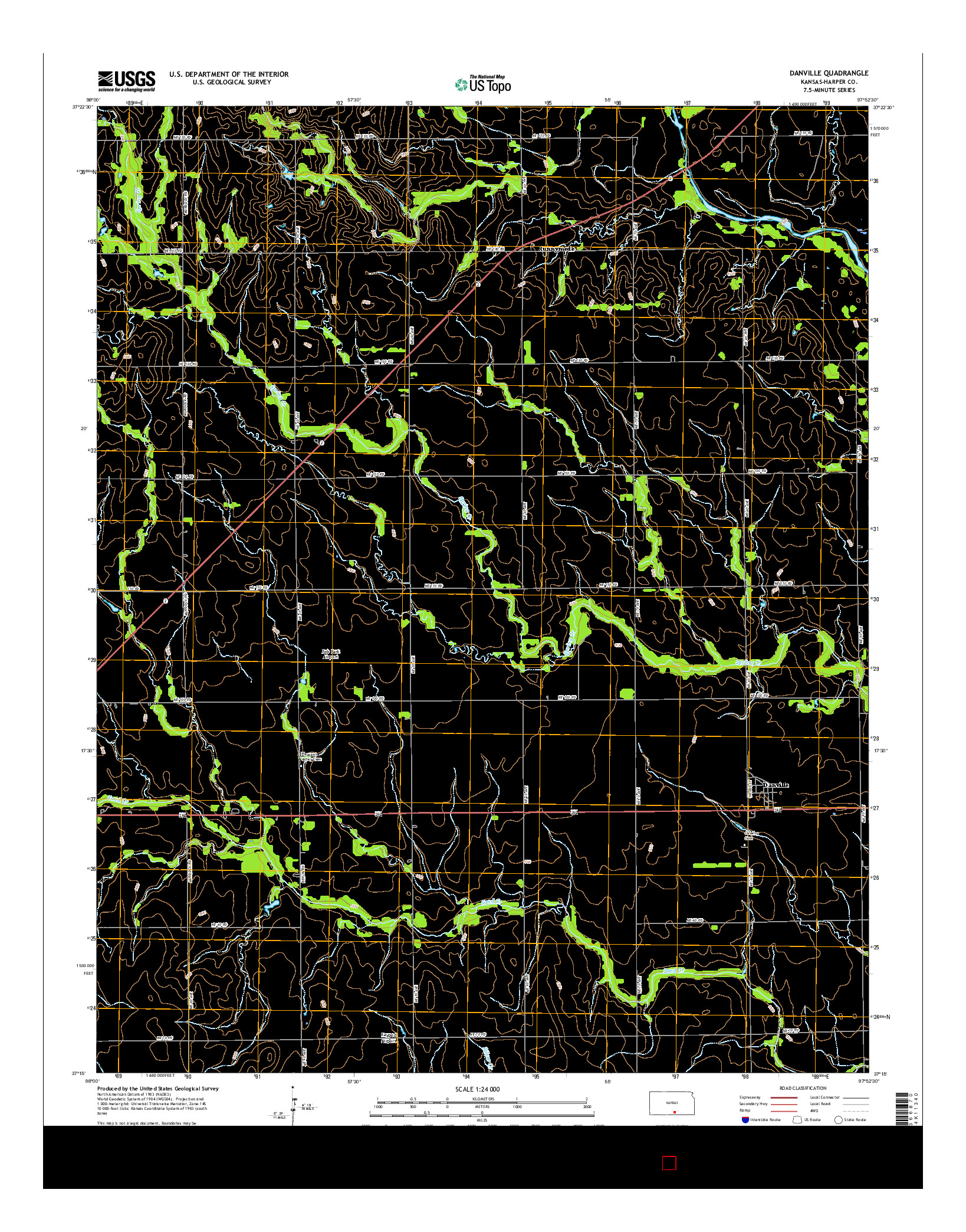 USGS US TOPO 7.5-MINUTE MAP FOR DANVILLE, KS 2015