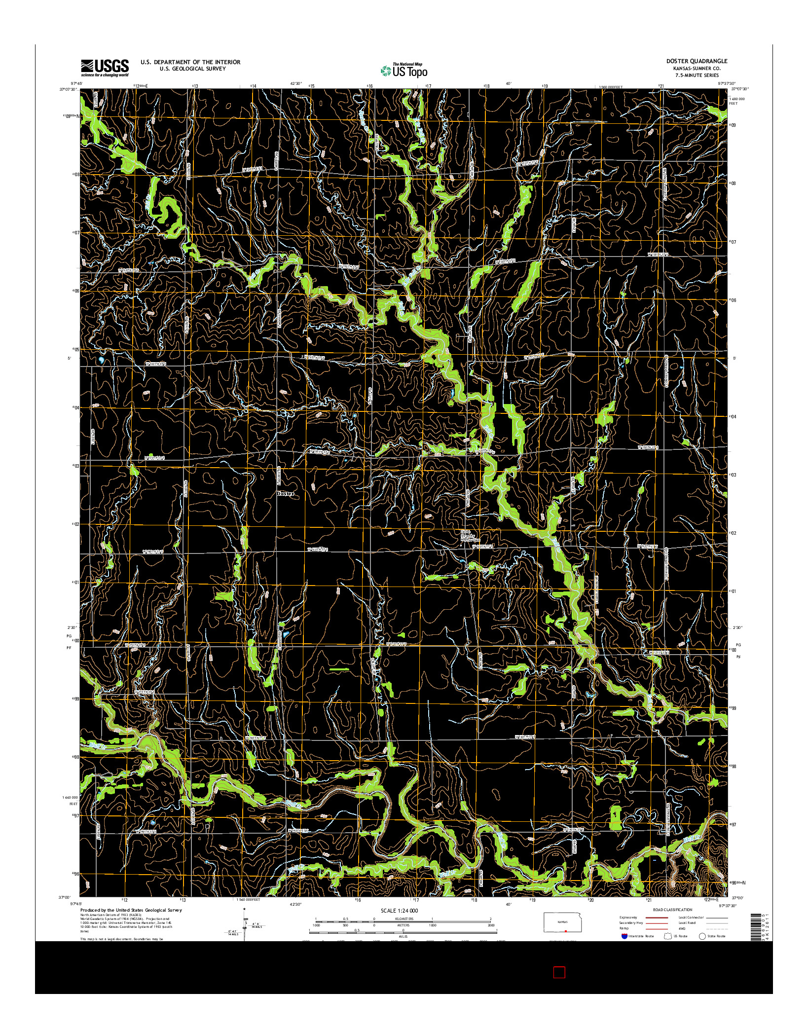 USGS US TOPO 7.5-MINUTE MAP FOR DOSTER, KS 2015