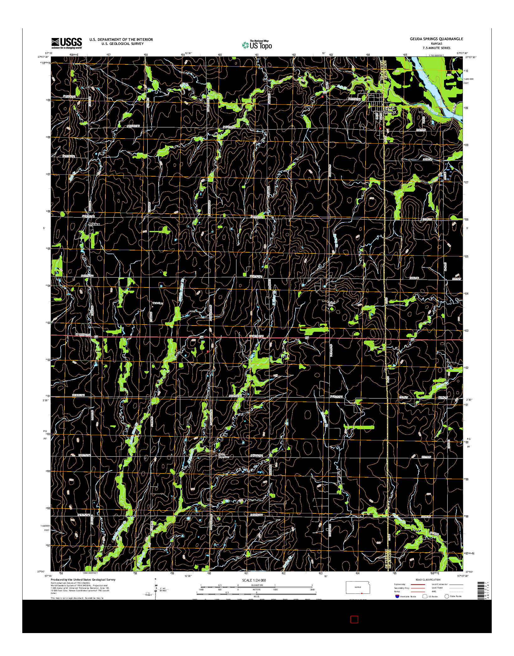 USGS US TOPO 7.5-MINUTE MAP FOR GEUDA SPRINGS, KS 2015
