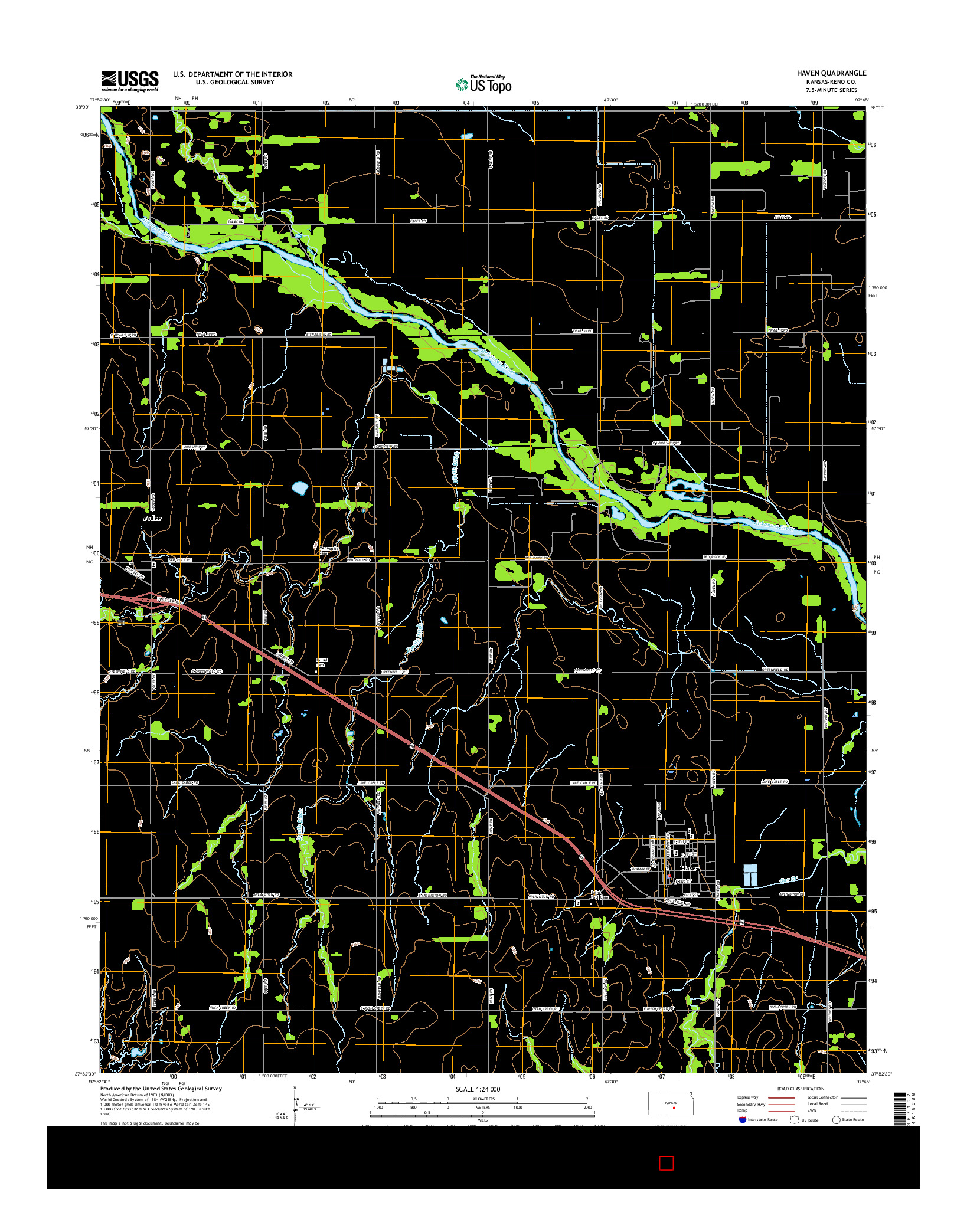 USGS US TOPO 7.5-MINUTE MAP FOR HAVEN, KS 2015