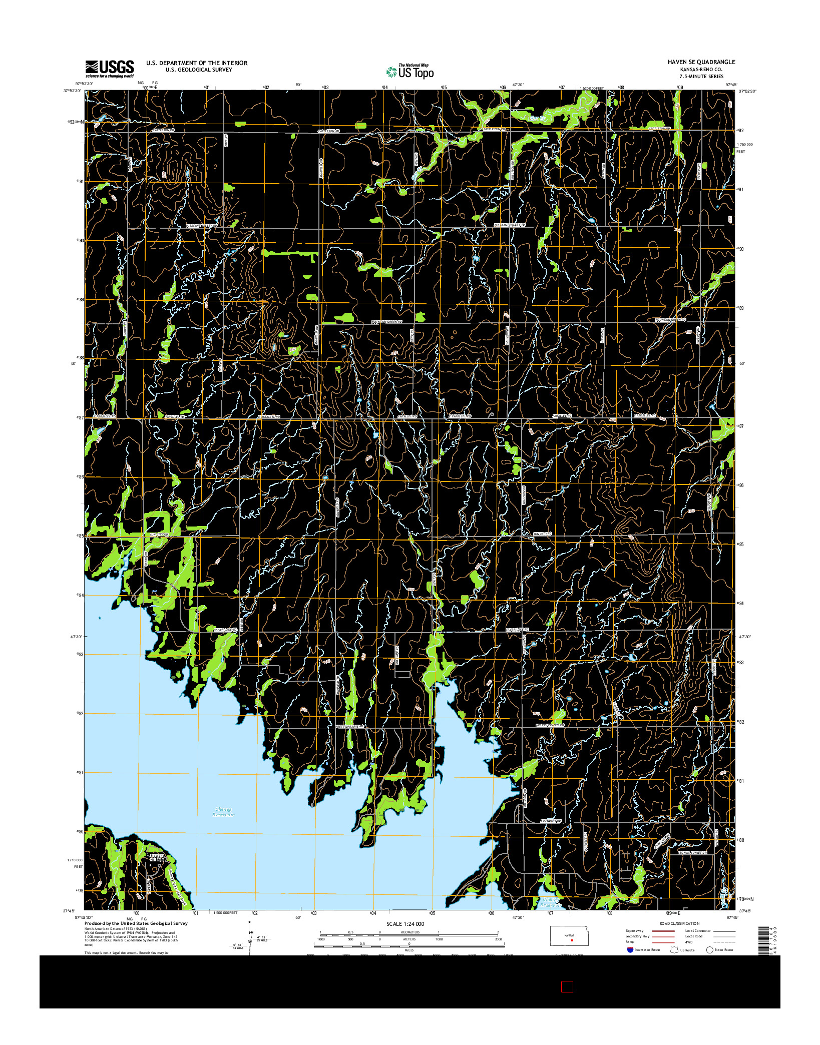 USGS US TOPO 7.5-MINUTE MAP FOR HAVEN SE, KS 2015