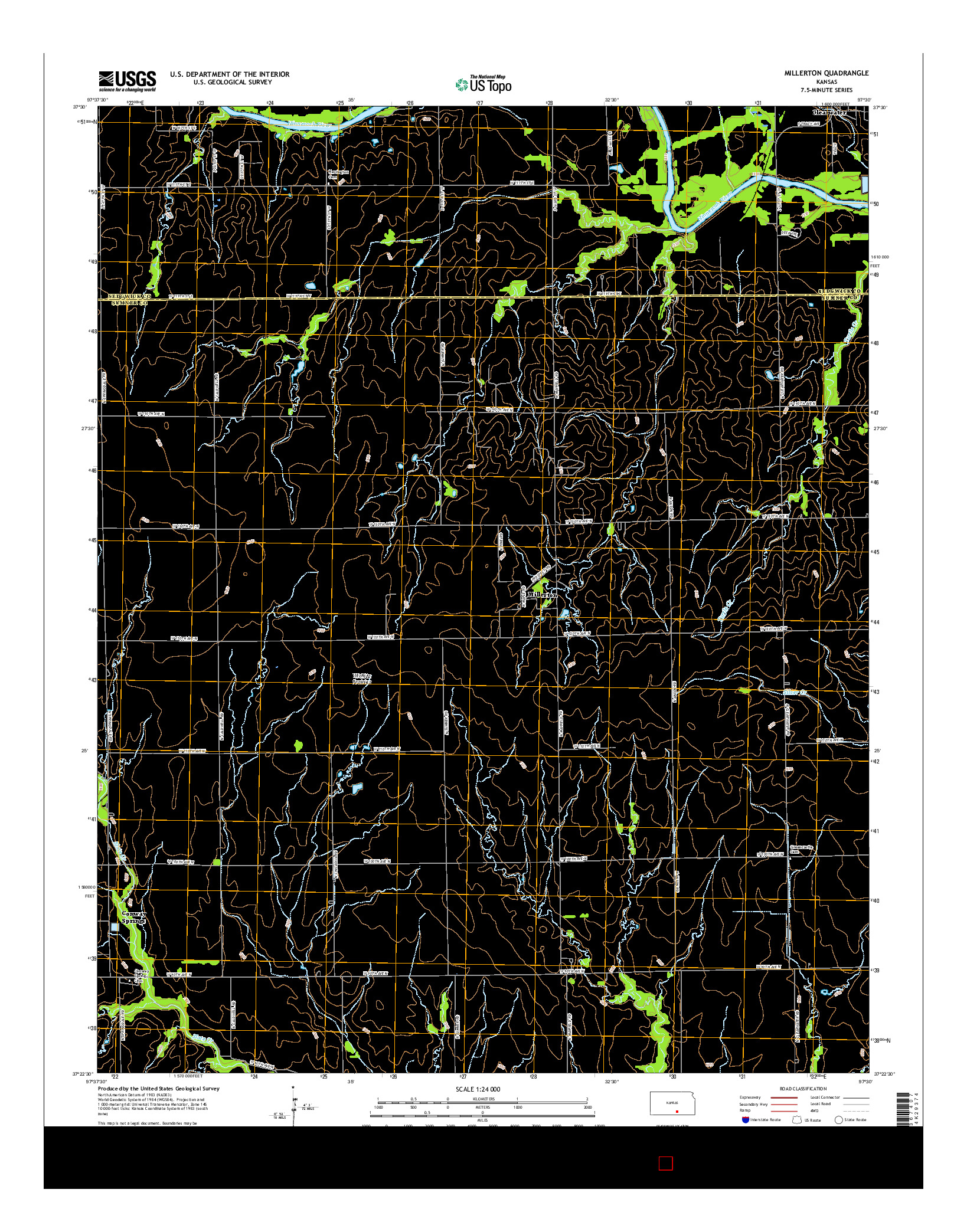 USGS US TOPO 7.5-MINUTE MAP FOR MILLERTON, KS 2015