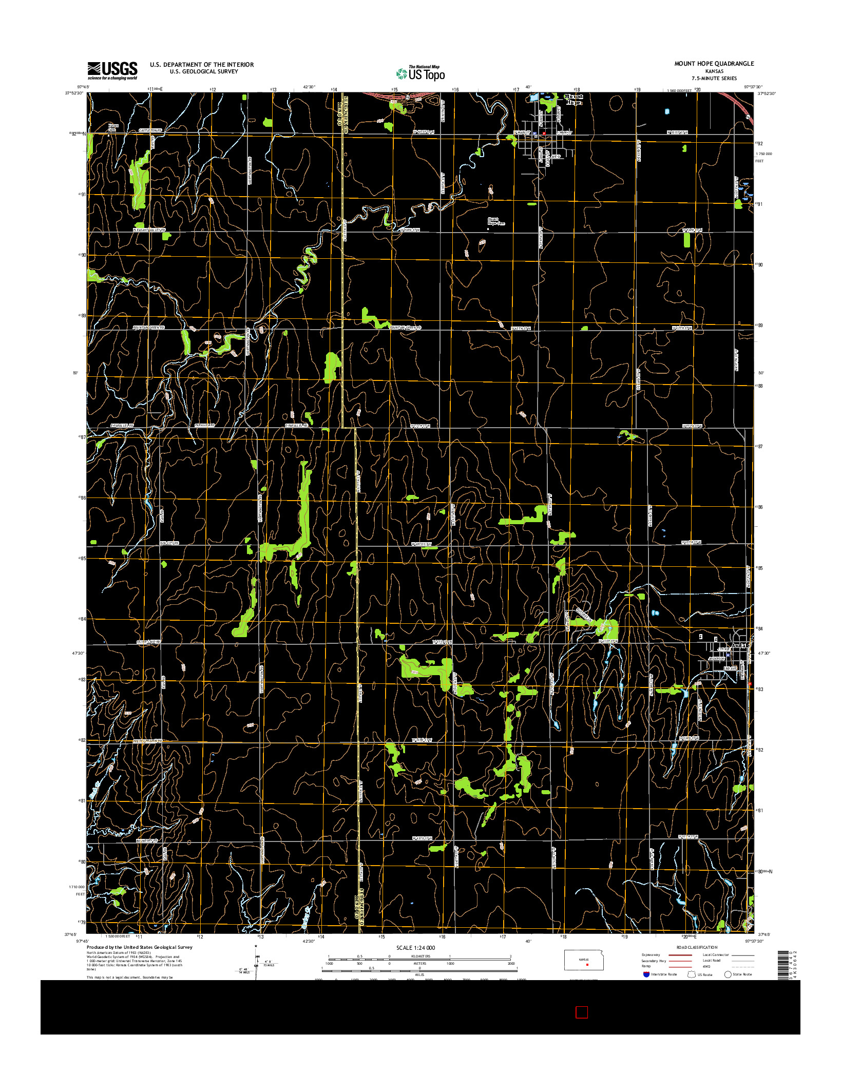 USGS US TOPO 7.5-MINUTE MAP FOR MOUNT HOPE, KS 2015