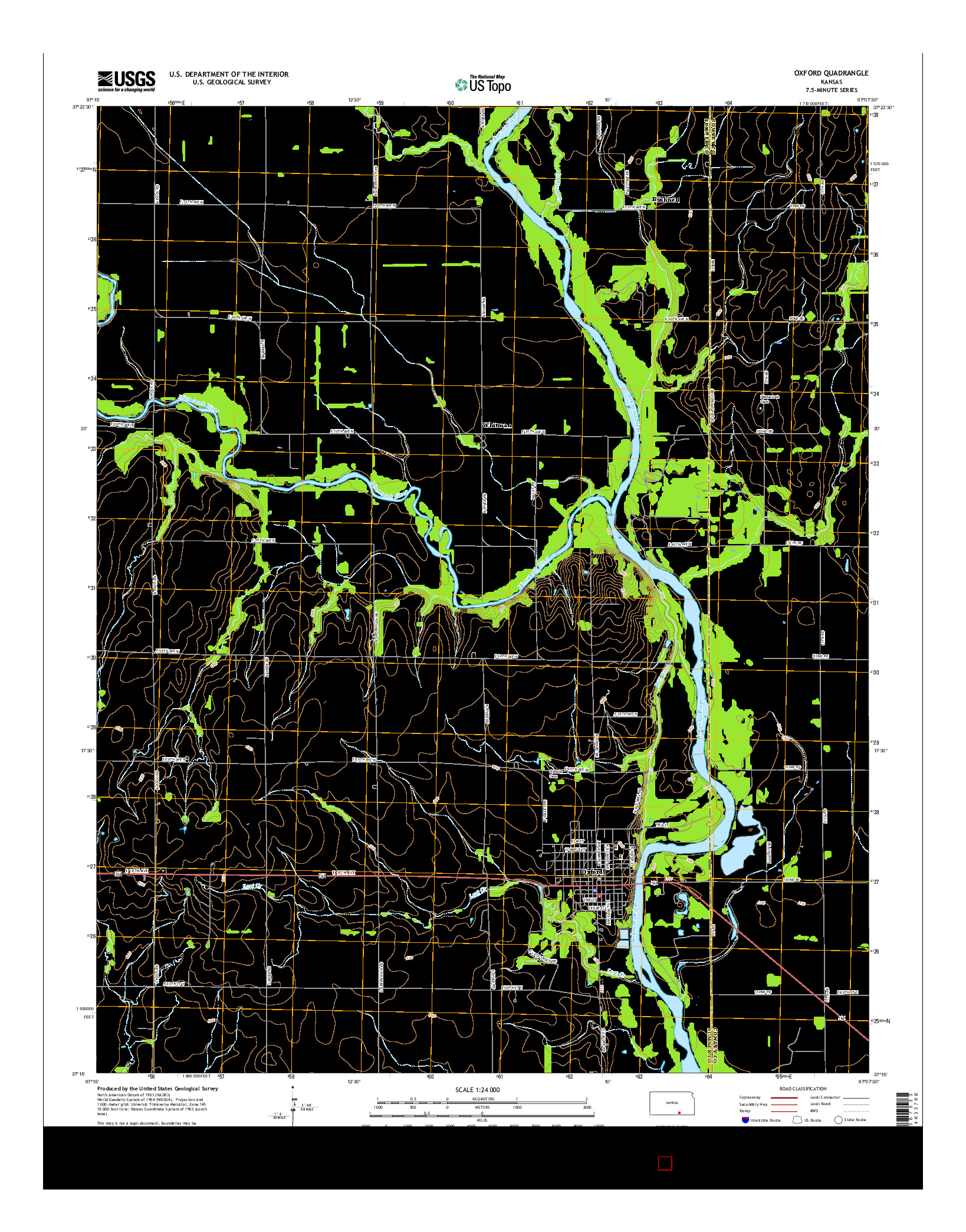 USGS US TOPO 7.5-MINUTE MAP FOR OXFORD, KS 2015