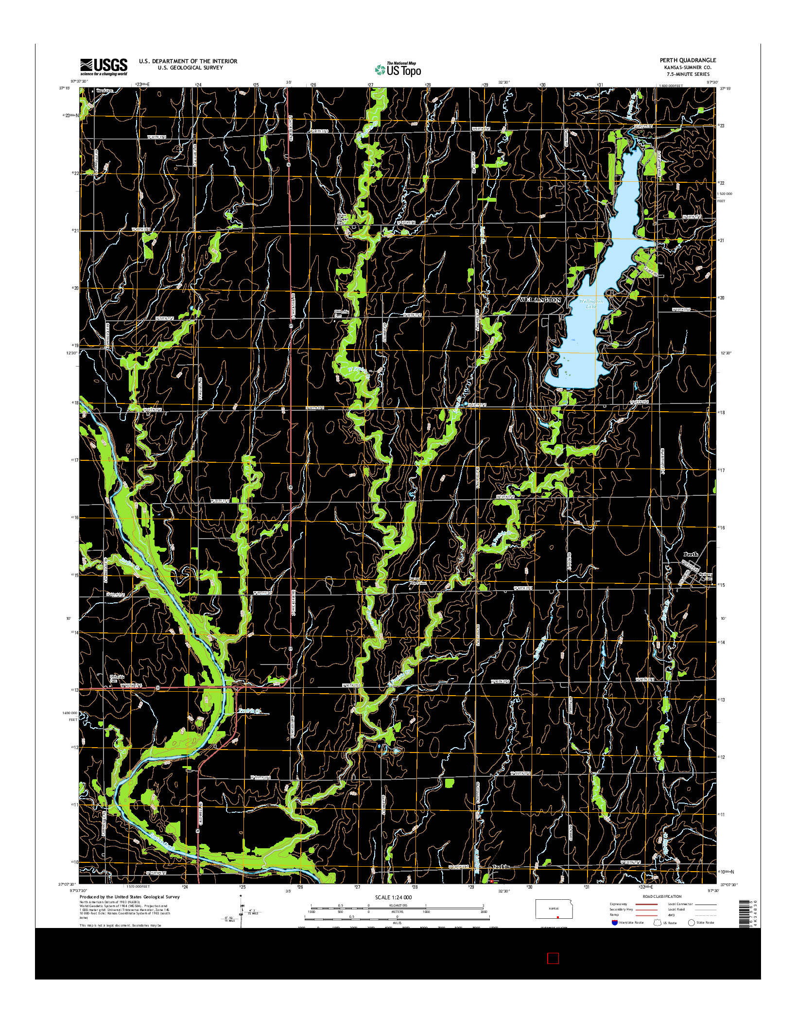 USGS US TOPO 7.5-MINUTE MAP FOR PERTH, KS 2015