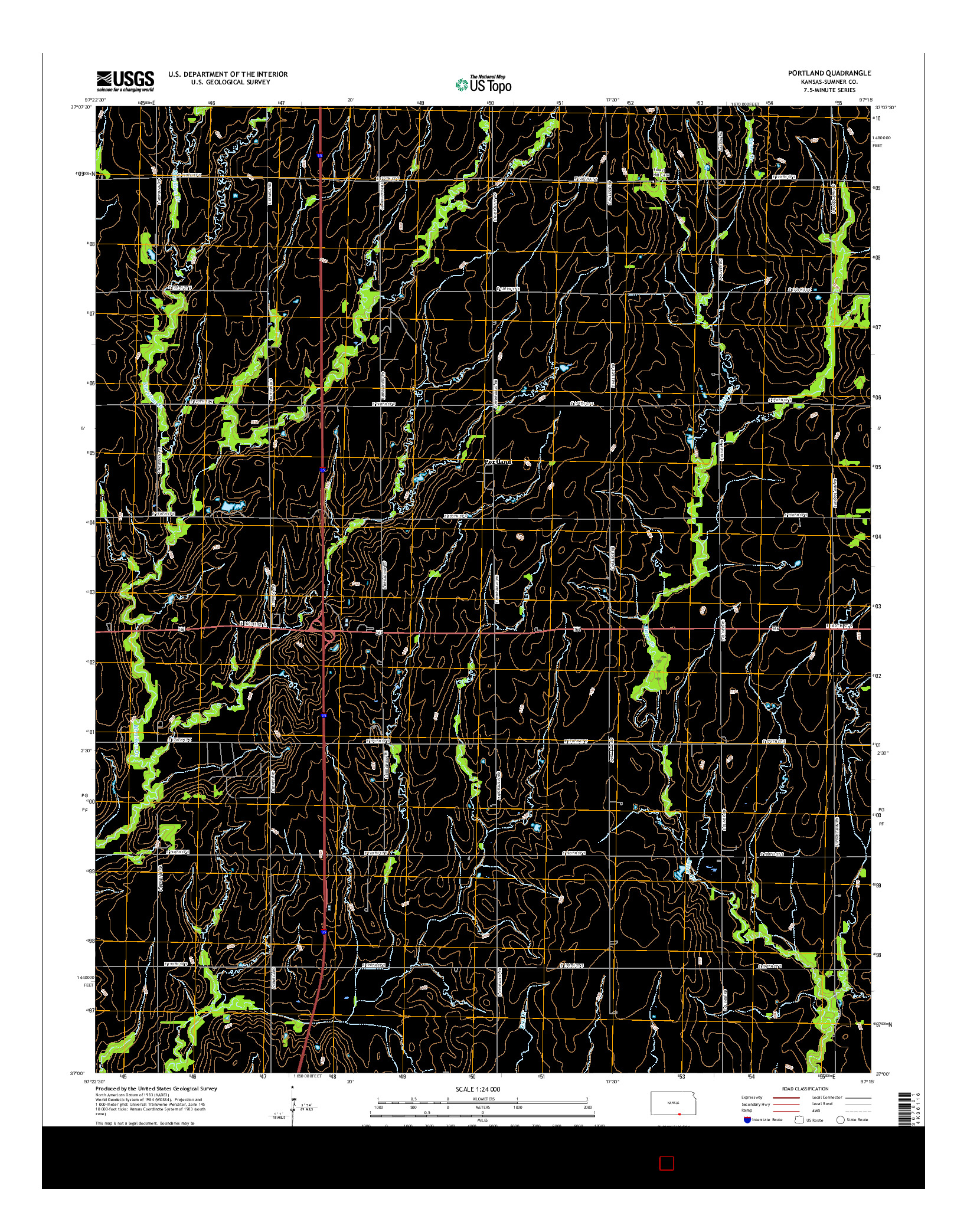 USGS US TOPO 7.5-MINUTE MAP FOR PORTLAND, KS 2015