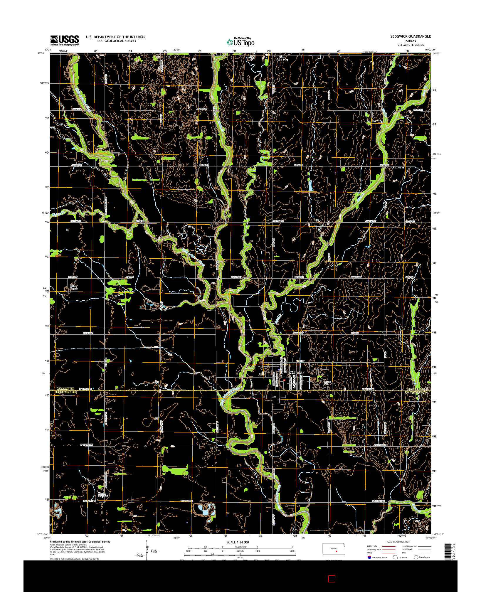 USGS US TOPO 7.5-MINUTE MAP FOR SEDGWICK, KS 2015