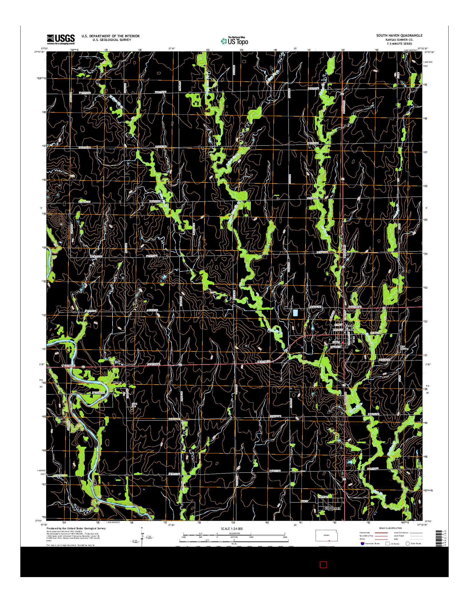 USGS US TOPO 7.5-MINUTE MAP FOR SOUTH HAVEN, KS 2015