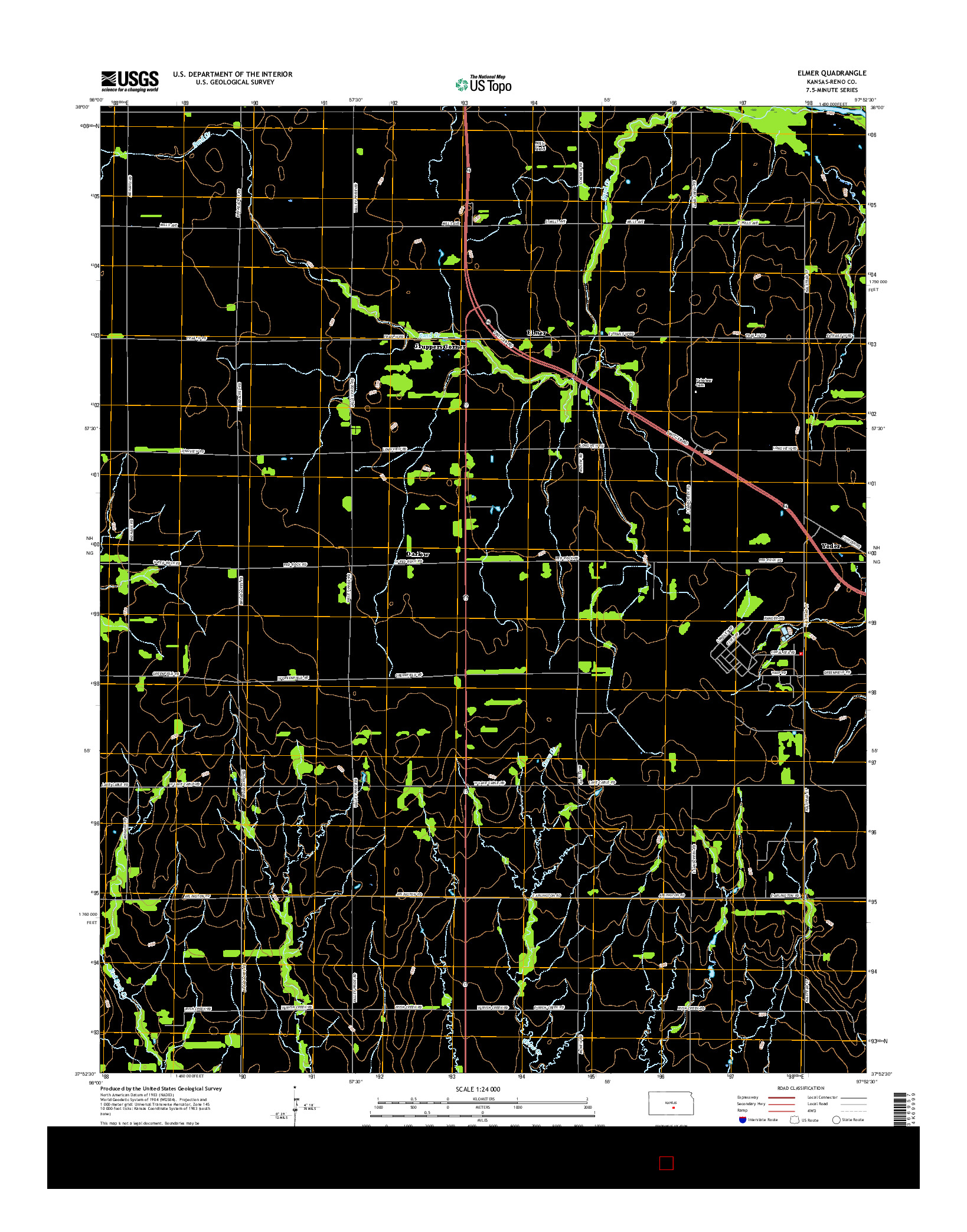 USGS US TOPO 7.5-MINUTE MAP FOR ELMER, KS 2015