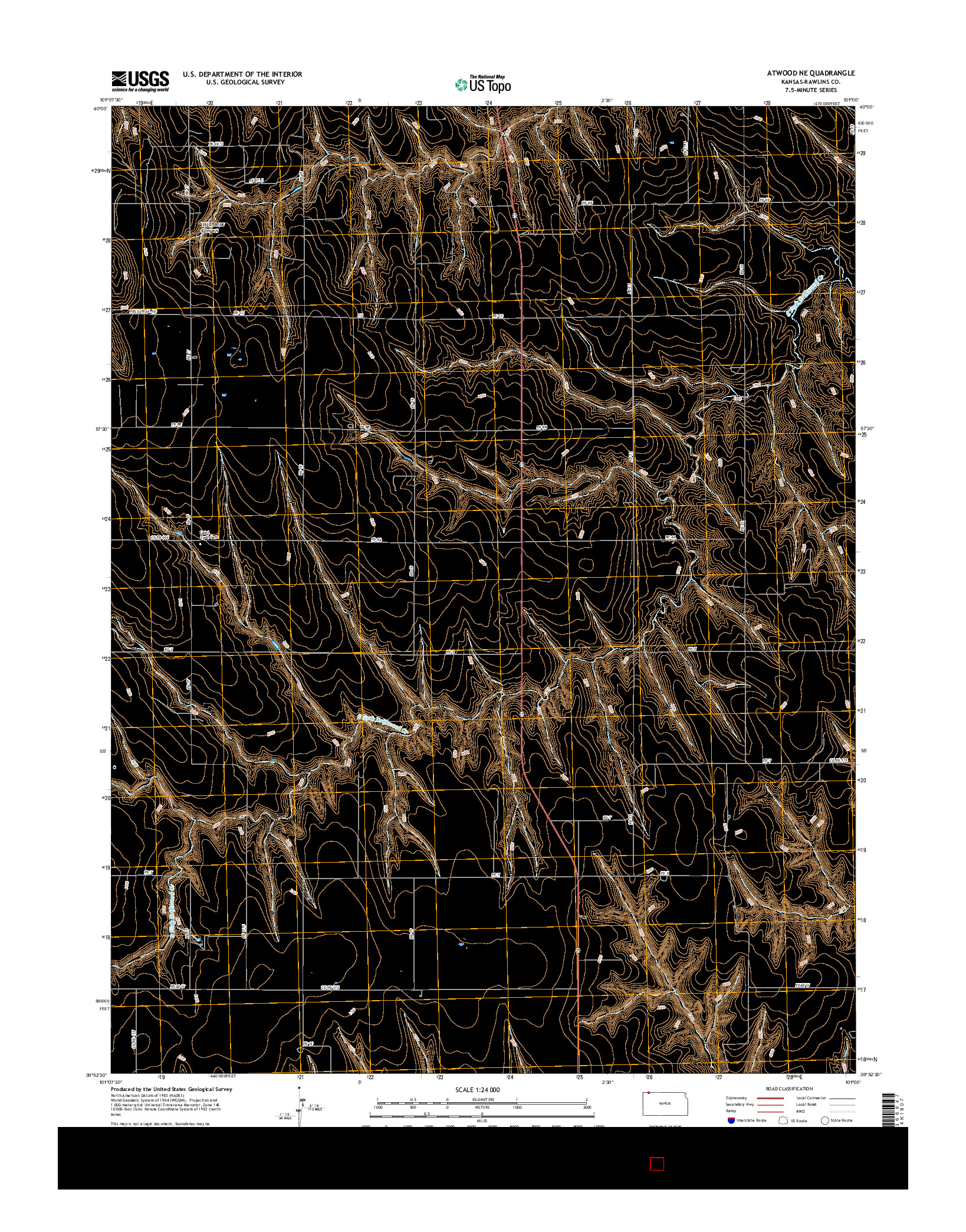 USGS US TOPO 7.5-MINUTE MAP FOR ATWOOD NE, KS 2015