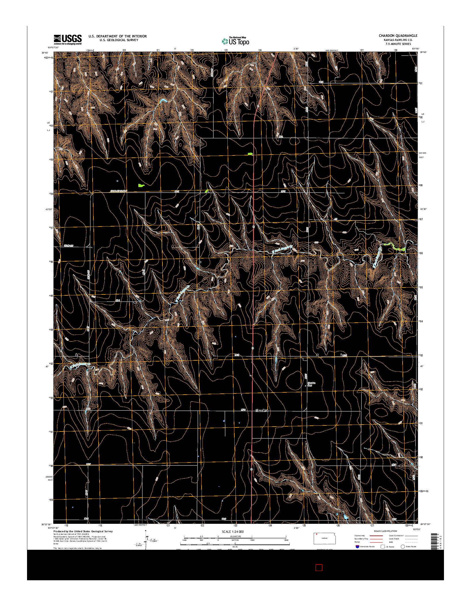 USGS US TOPO 7.5-MINUTE MAP FOR CHARDON, KS 2015