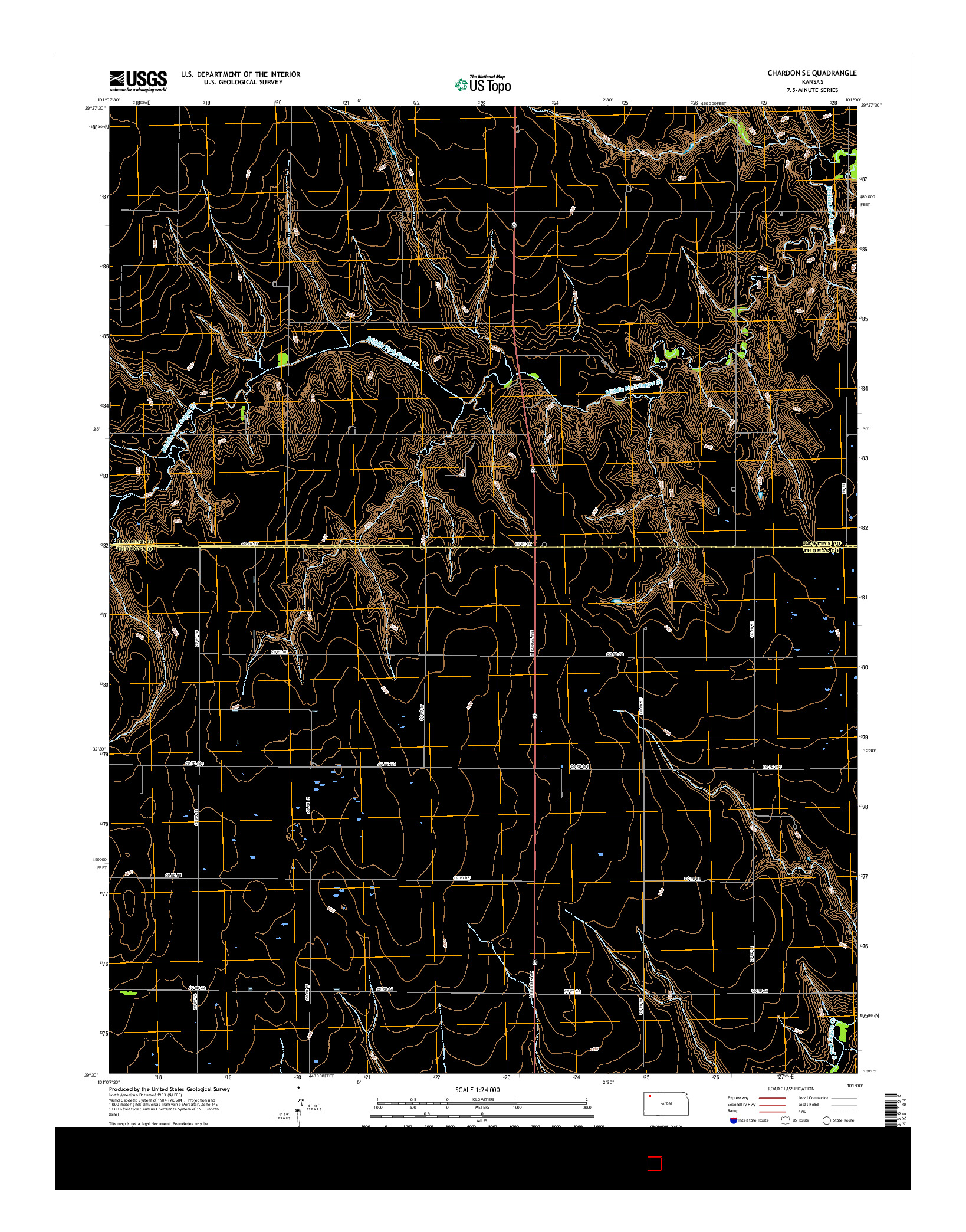 USGS US TOPO 7.5-MINUTE MAP FOR CHARDON SE, KS 2015