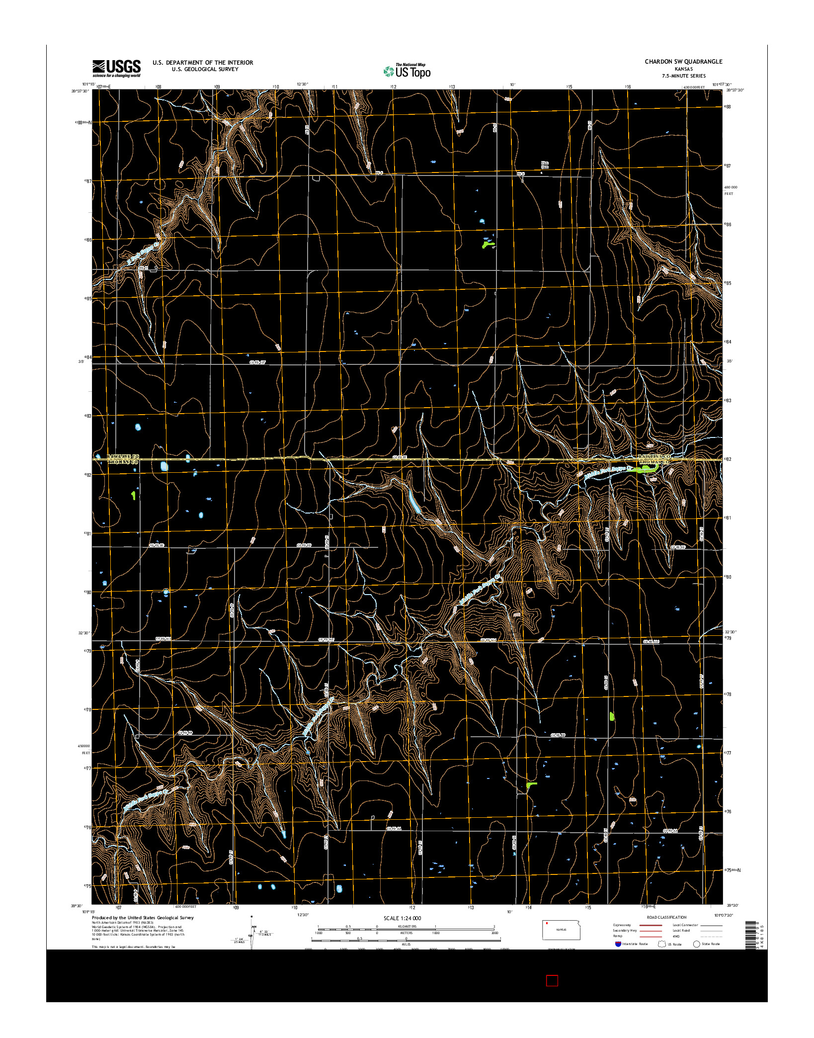 USGS US TOPO 7.5-MINUTE MAP FOR CHARDON SW, KS 2015
