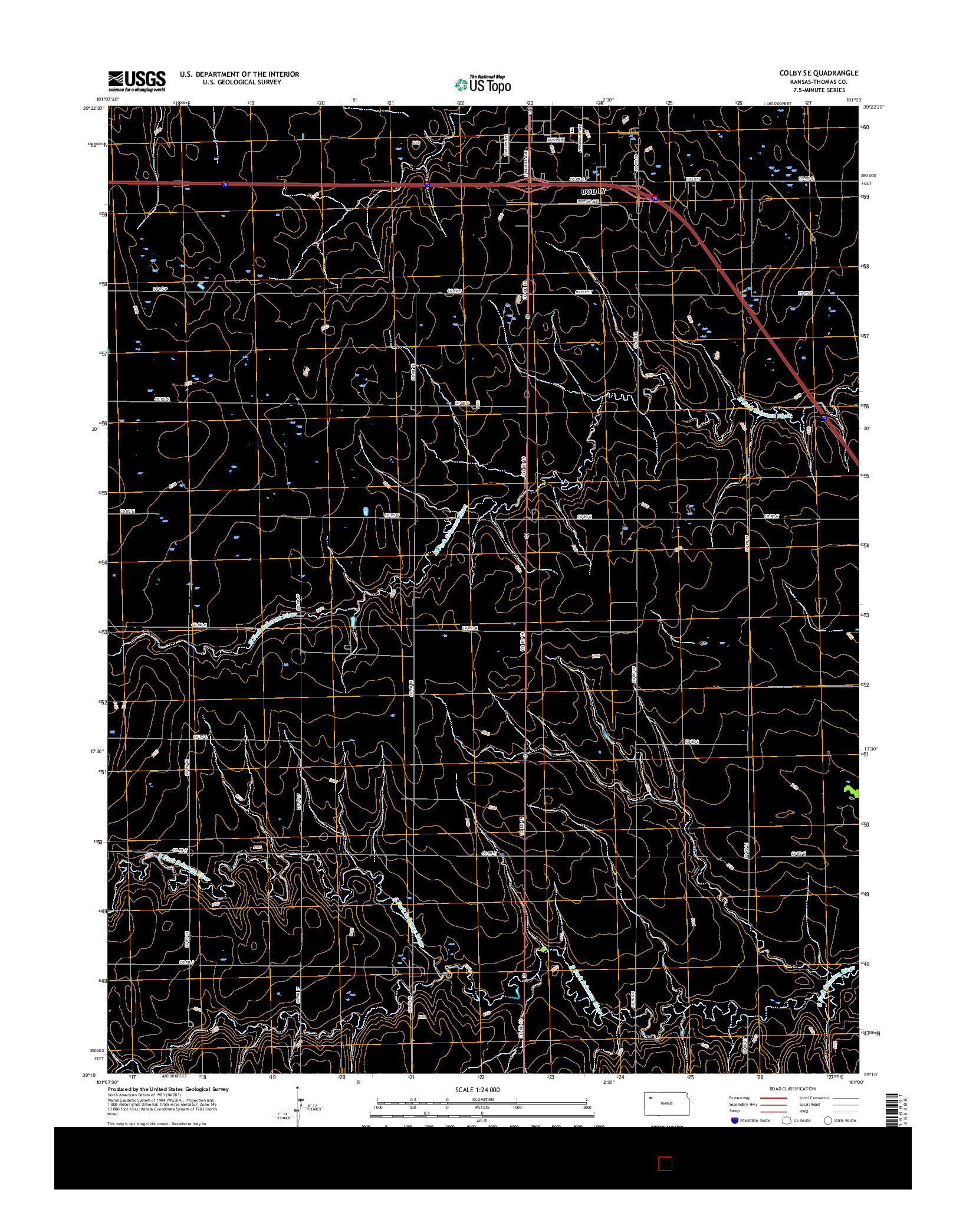 USGS US TOPO 7.5-MINUTE MAP FOR COLBY SE, KS 2015