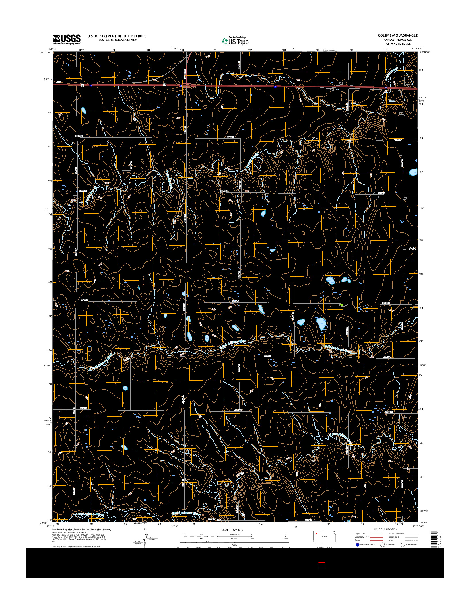 USGS US TOPO 7.5-MINUTE MAP FOR COLBY SW, KS 2015