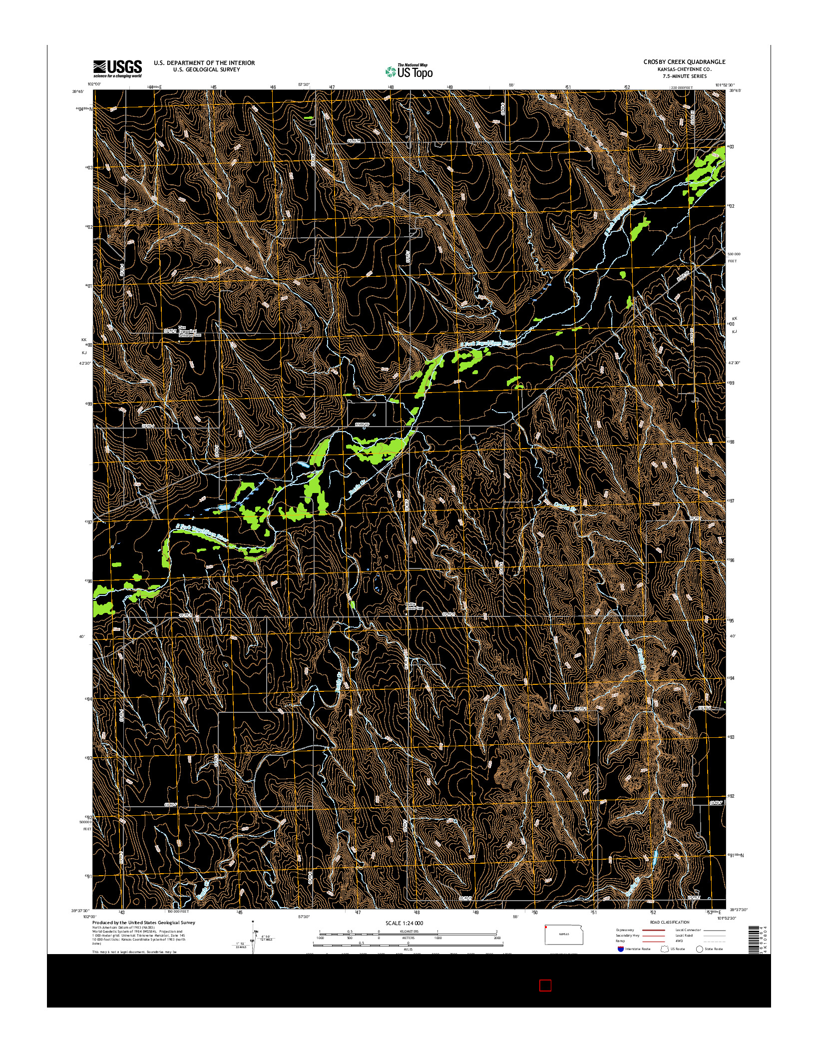 USGS US TOPO 7.5-MINUTE MAP FOR CROSBY CREEK, KS 2015