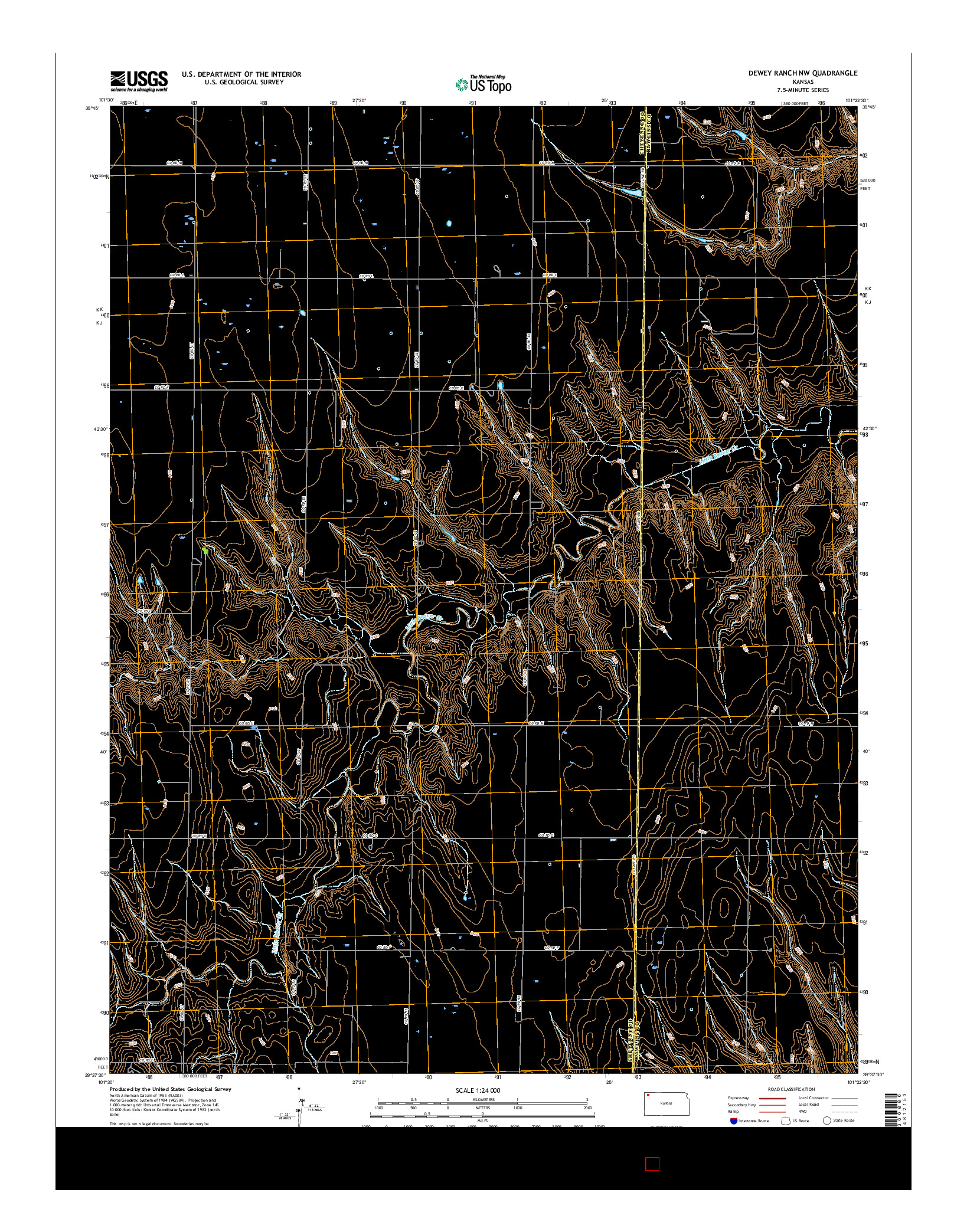 USGS US TOPO 7.5-MINUTE MAP FOR DEWEY RANCH NW, KS 2015