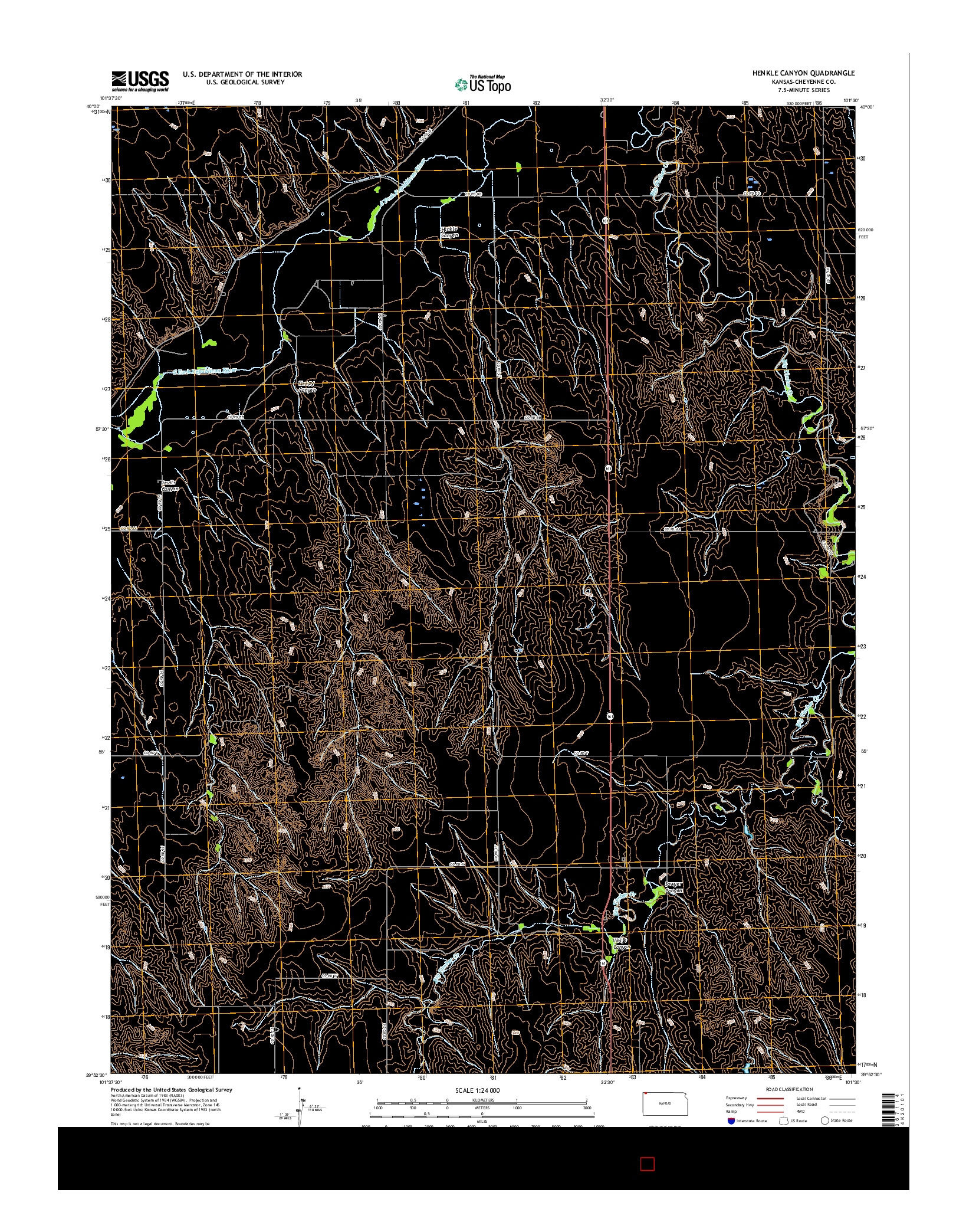 USGS US TOPO 7.5-MINUTE MAP FOR HENKLE CANYON, KS 2015
