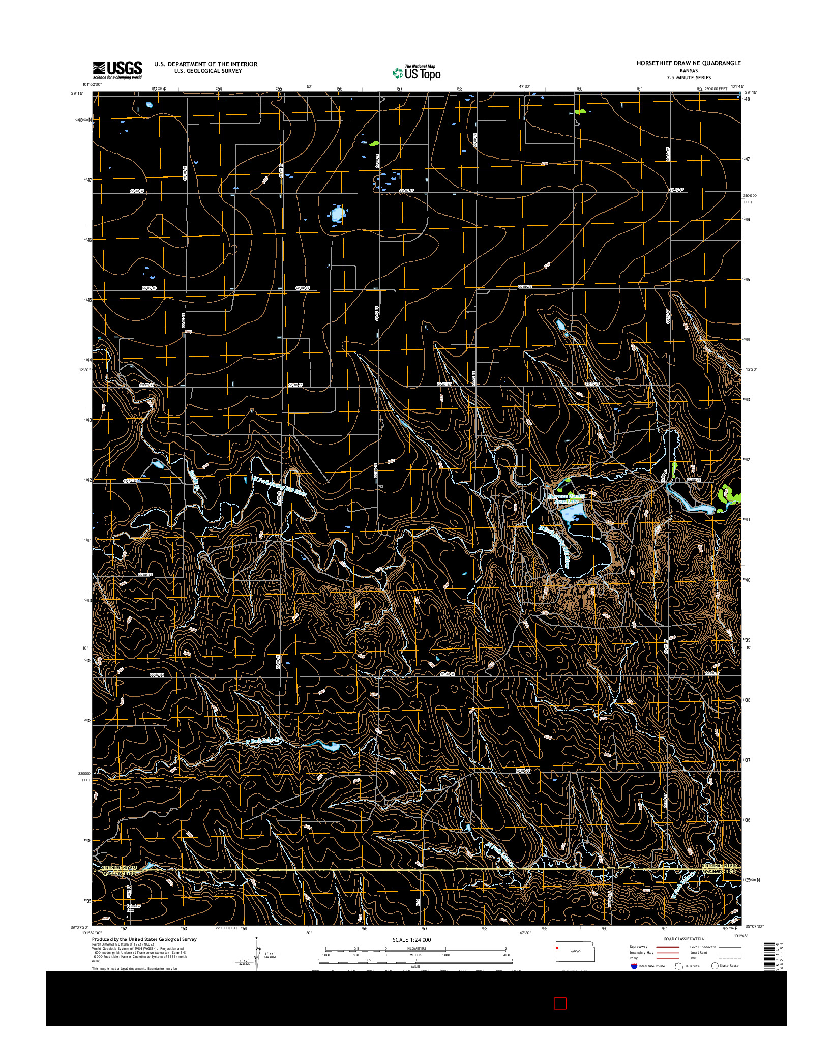 USGS US TOPO 7.5-MINUTE MAP FOR HORSETHIEF DRAW NE, KS 2015