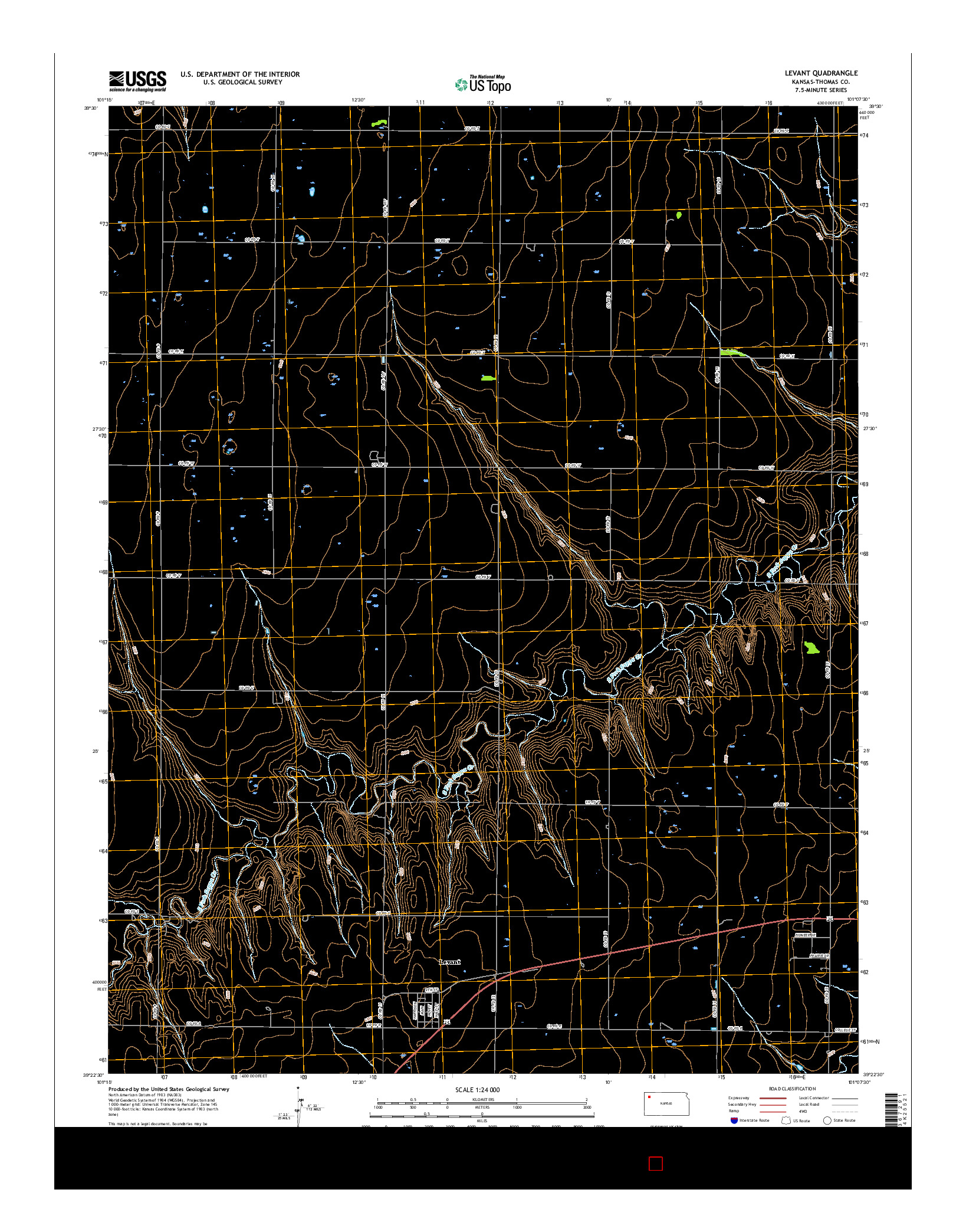 USGS US TOPO 7.5-MINUTE MAP FOR LEVANT, KS 2015