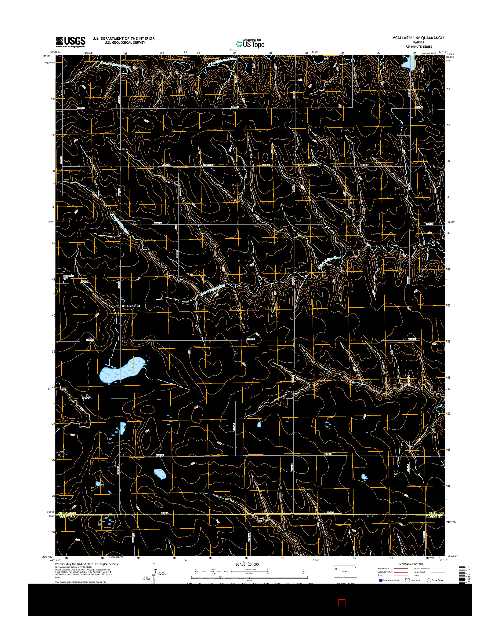 USGS US TOPO 7.5-MINUTE MAP FOR MCALLASTER NE, KS 2015