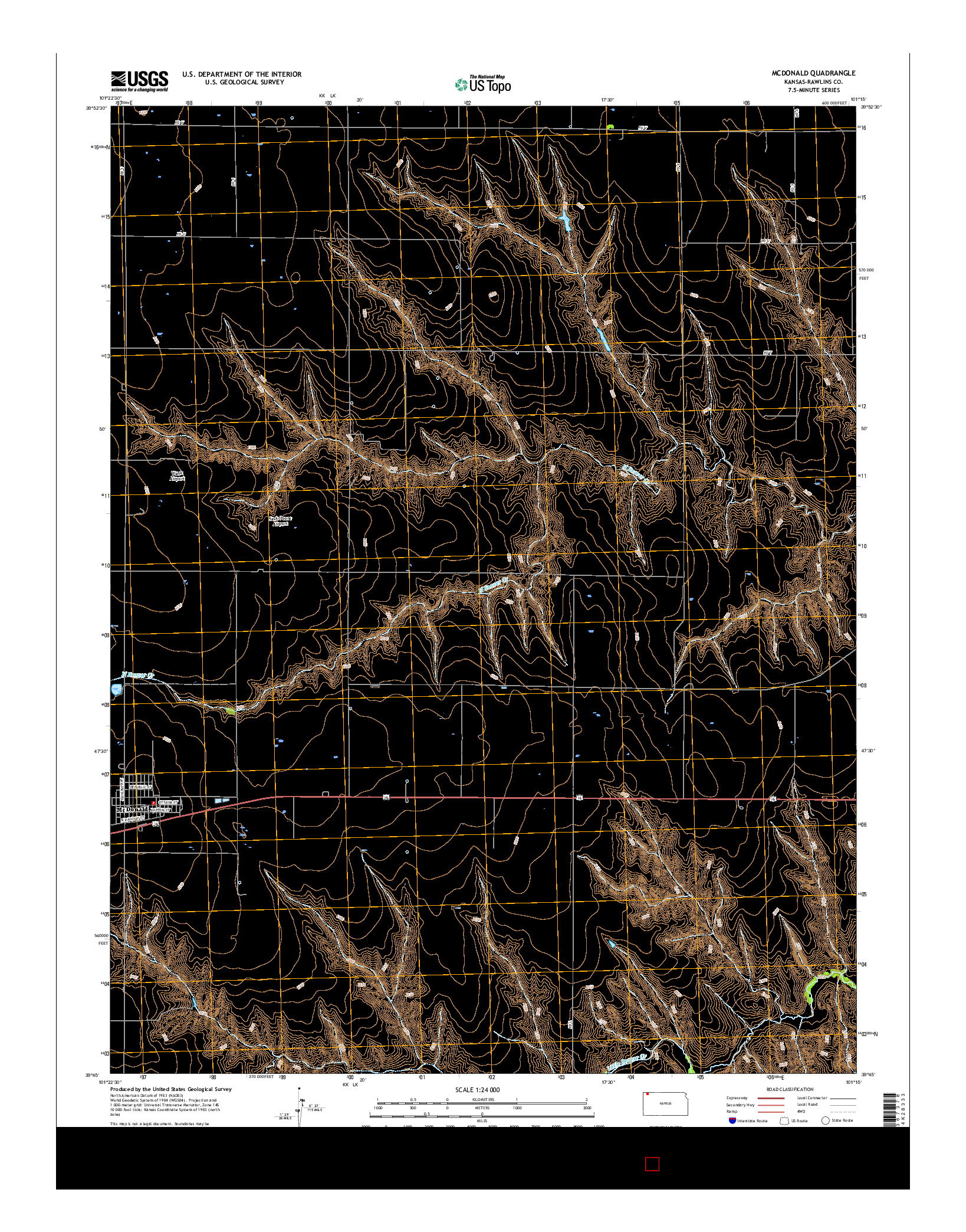 USGS US TOPO 7.5-MINUTE MAP FOR MCDONALD, KS 2015