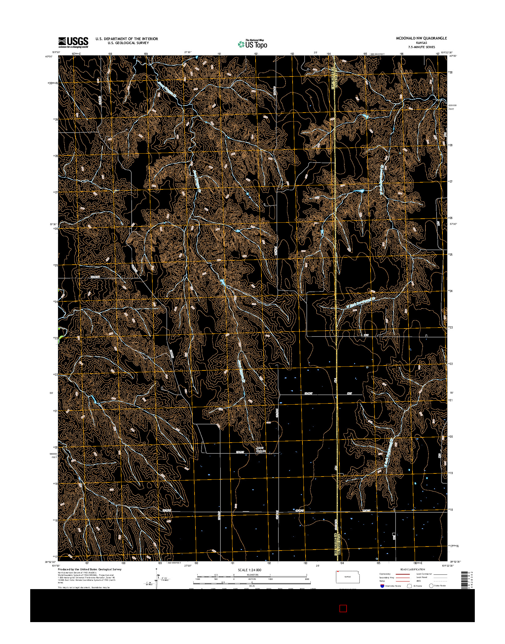 USGS US TOPO 7.5-MINUTE MAP FOR MCDONALD NW, KS 2015