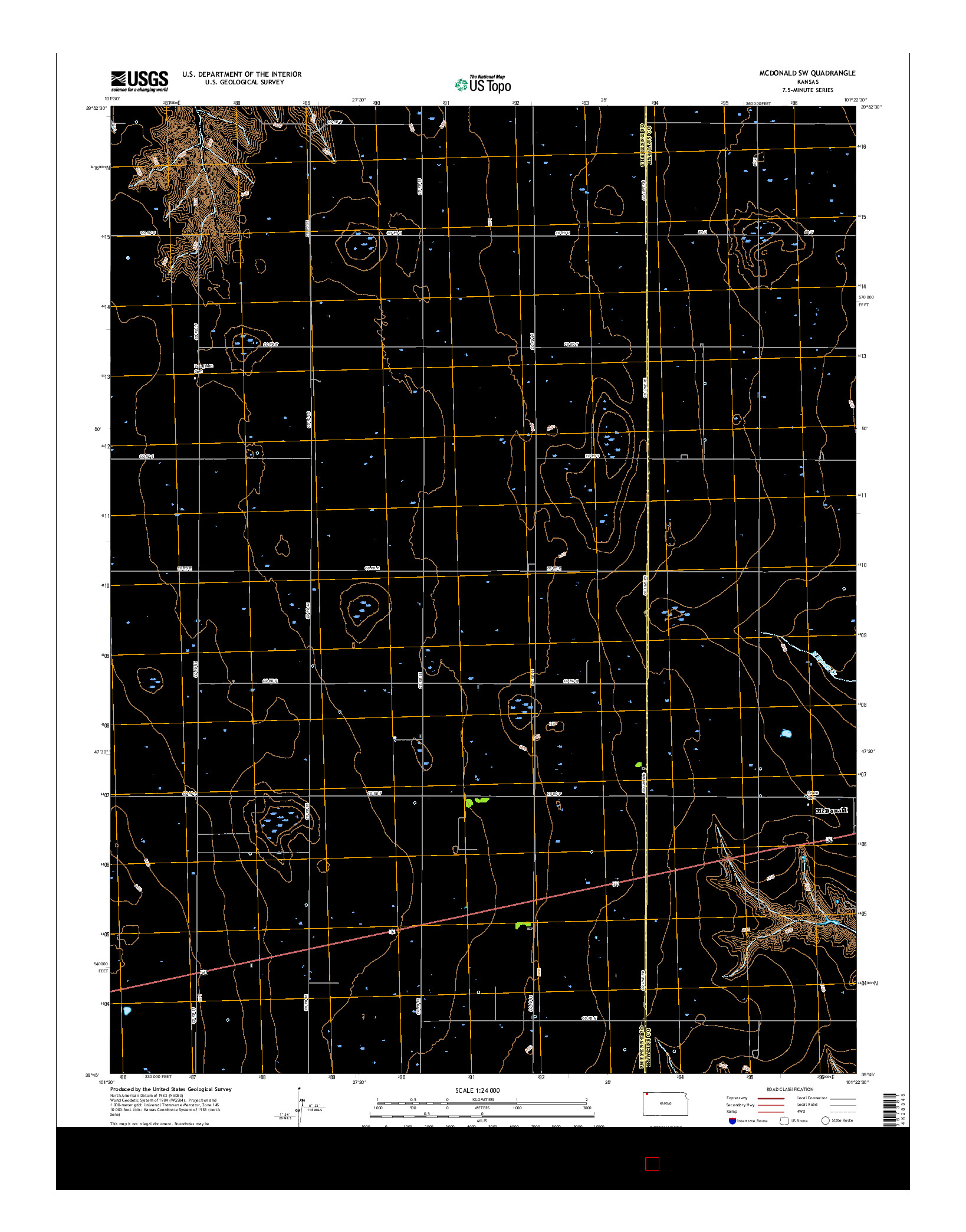 USGS US TOPO 7.5-MINUTE MAP FOR MCDONALD SW, KS 2015