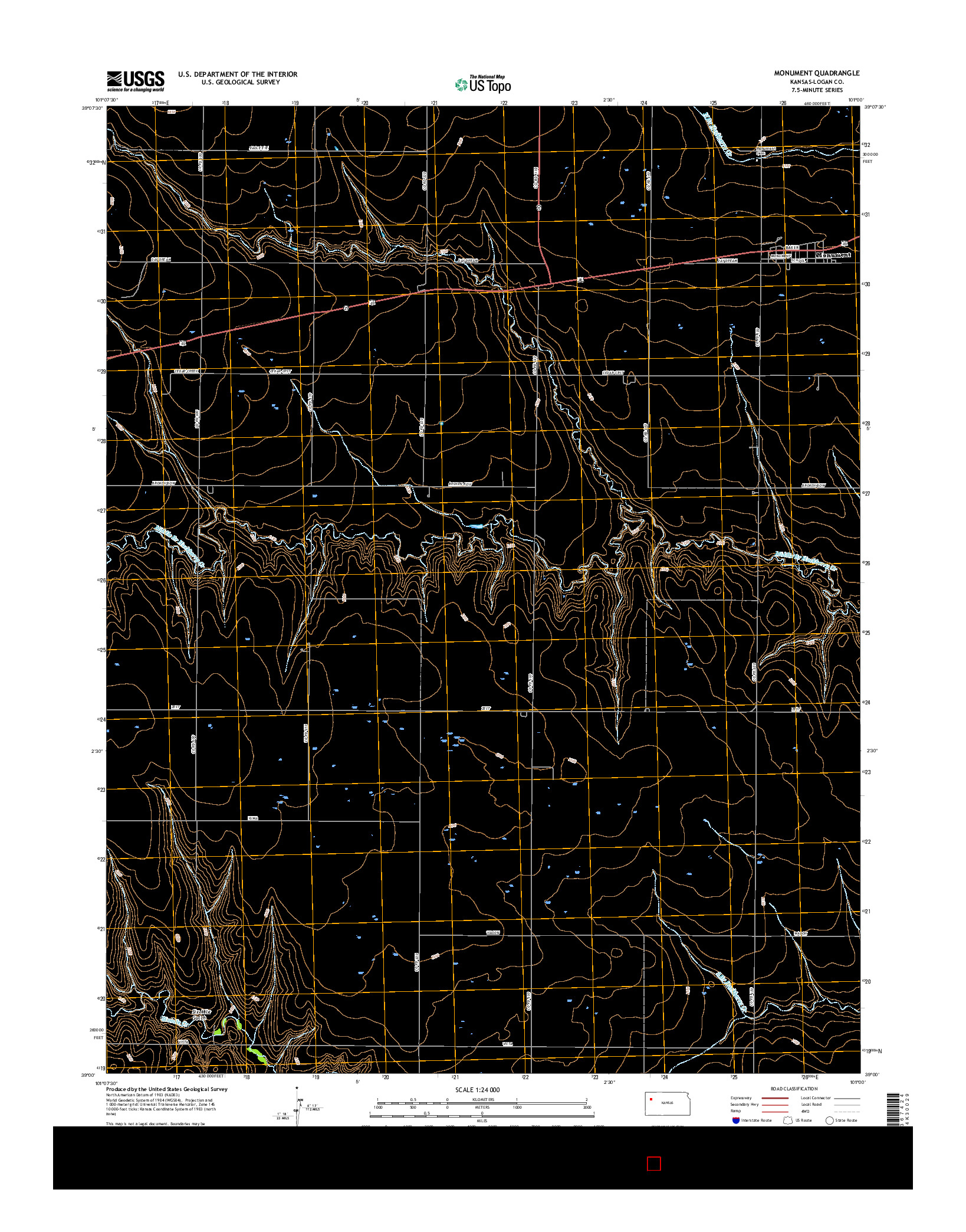 USGS US TOPO 7.5-MINUTE MAP FOR MONUMENT, KS 2015