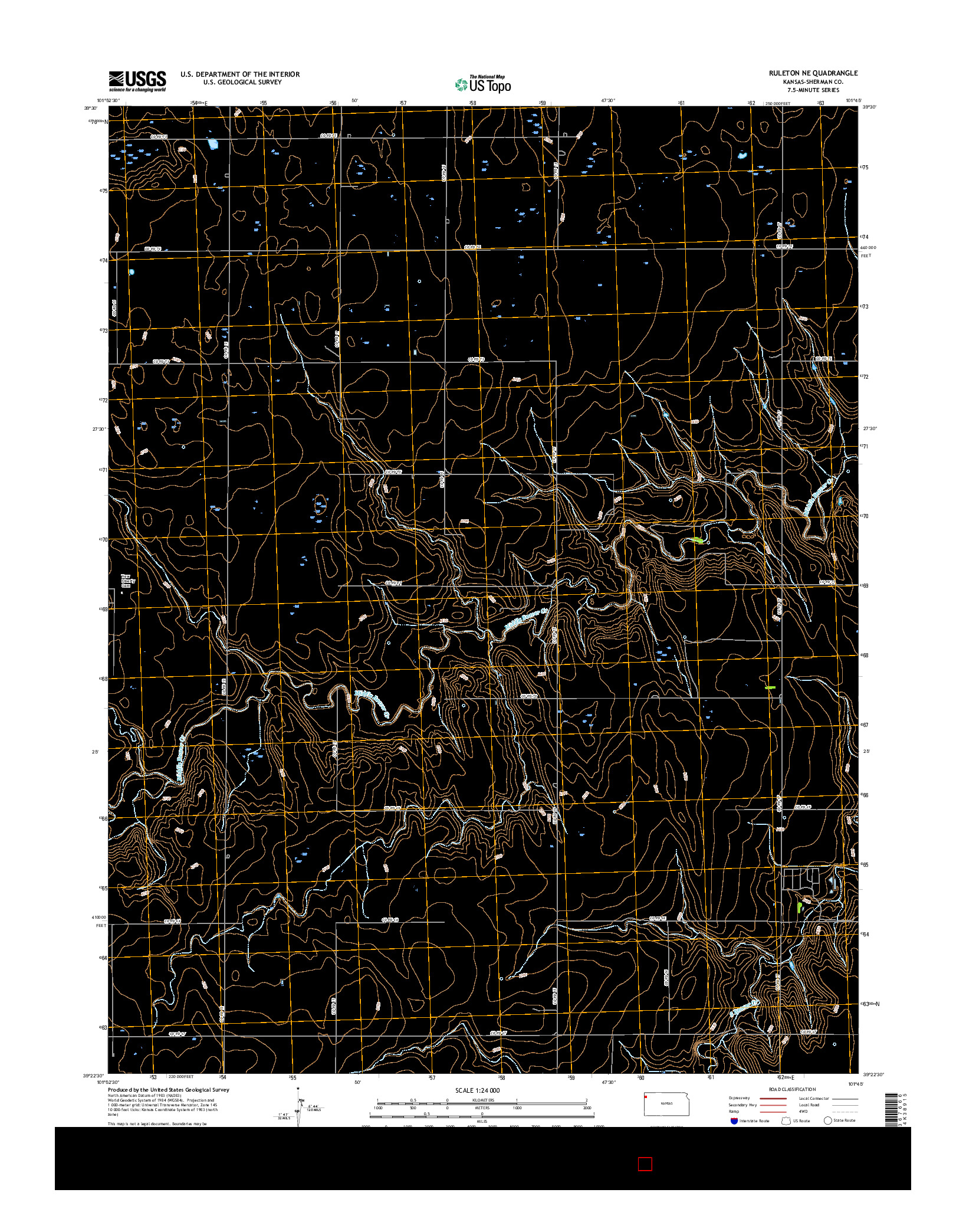 USGS US TOPO 7.5-MINUTE MAP FOR RULETON NE, KS 2015