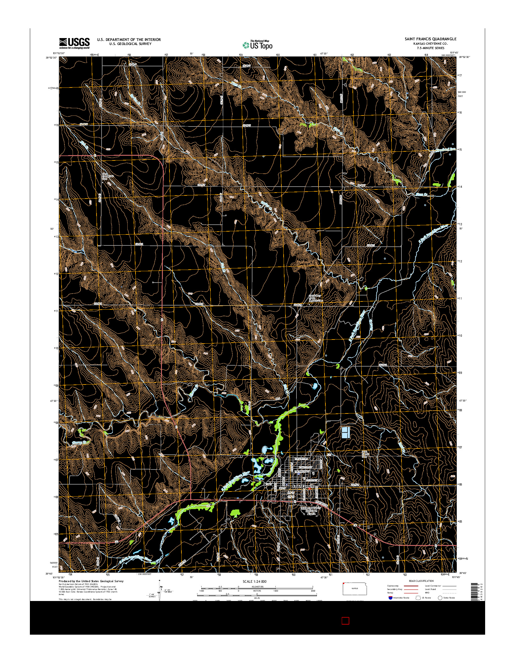 USGS US TOPO 7.5-MINUTE MAP FOR SAINT FRANCIS, KS 2015