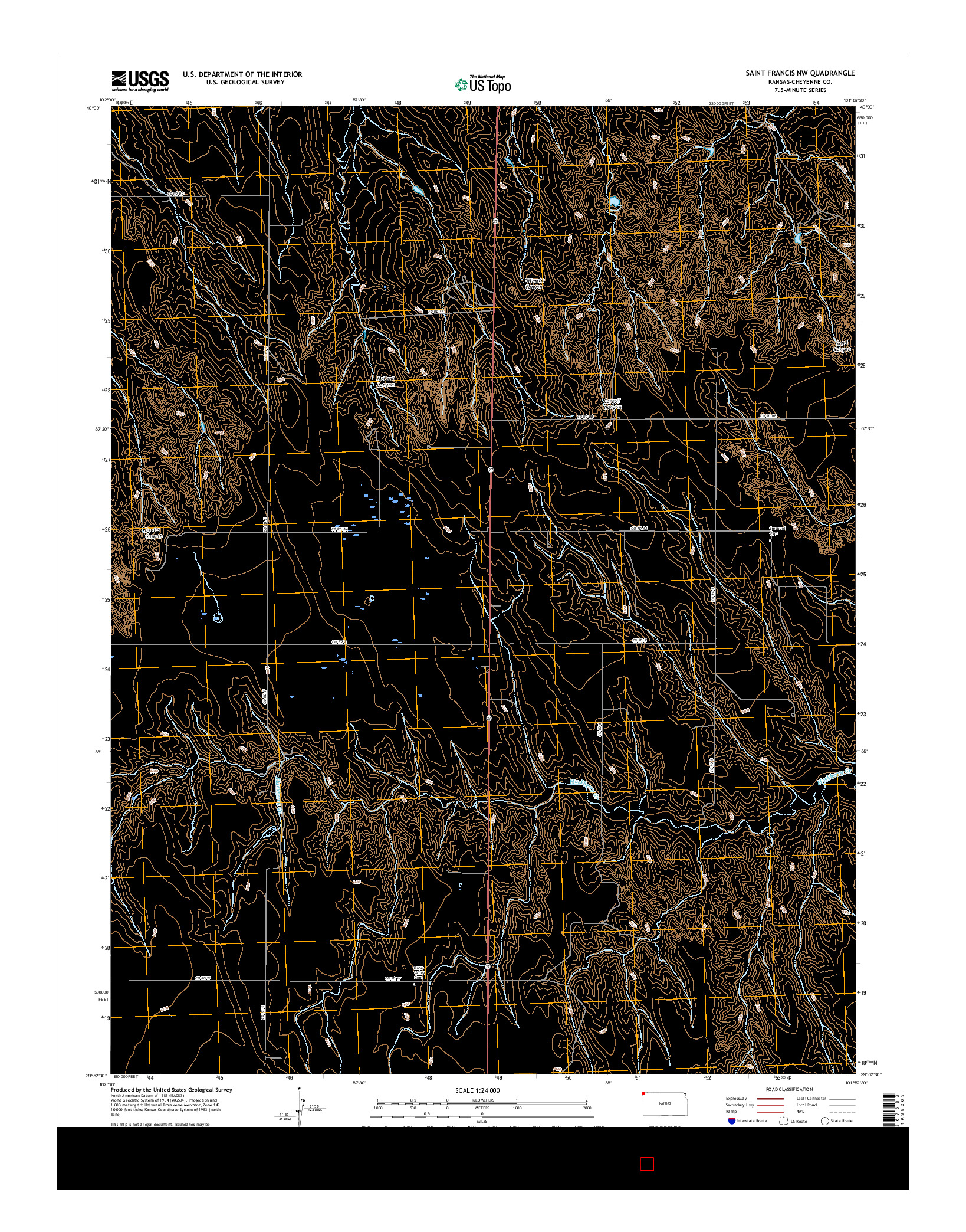 USGS US TOPO 7.5-MINUTE MAP FOR SAINT FRANCIS NW, KS 2015