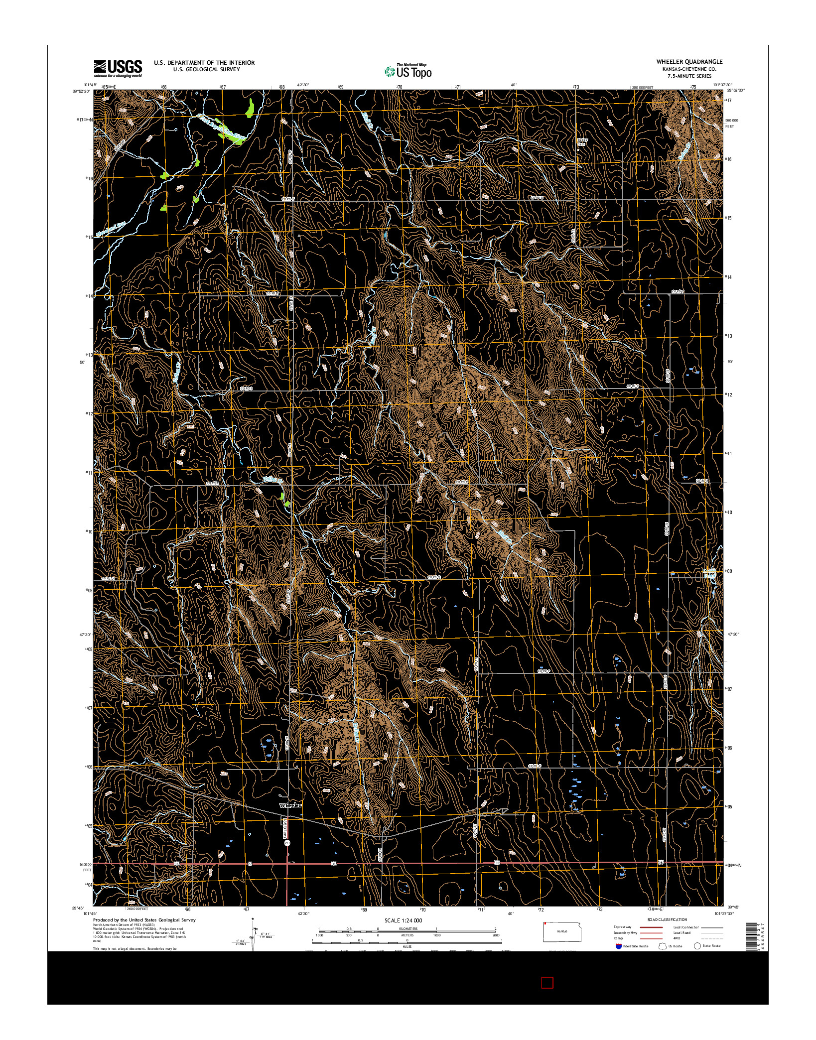 USGS US TOPO 7.5-MINUTE MAP FOR WHEELER, KS 2015