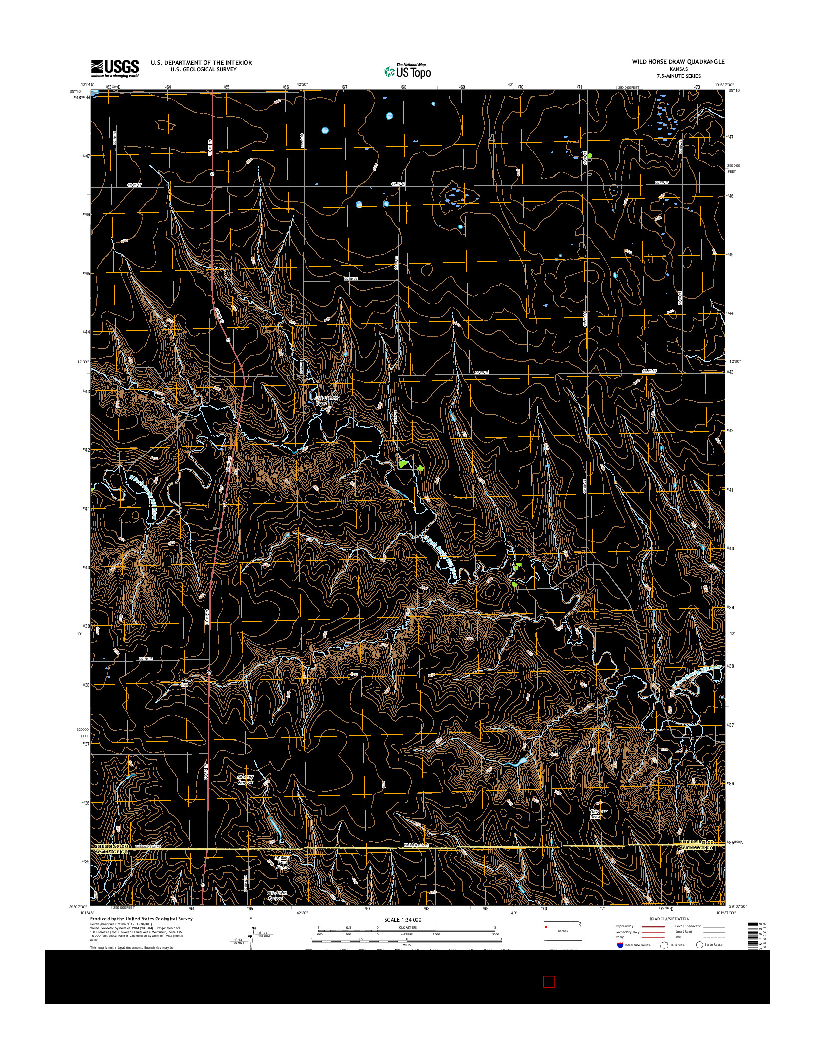 USGS US TOPO 7.5-MINUTE MAP FOR WILD HORSE DRAW, KS 2015
