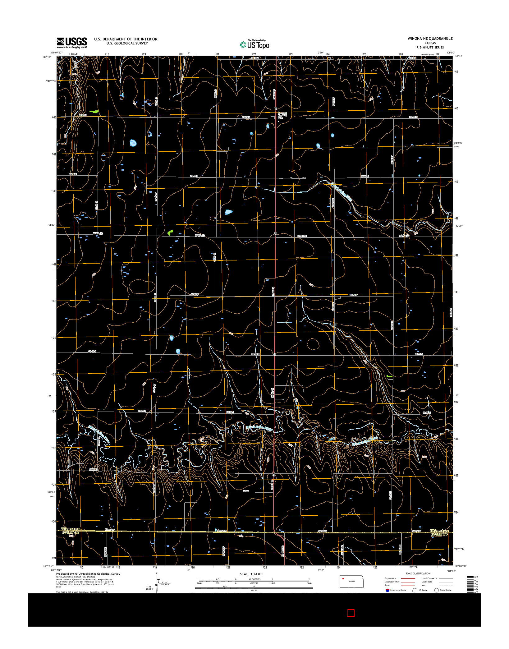 USGS US TOPO 7.5-MINUTE MAP FOR WINONA NE, KS 2015