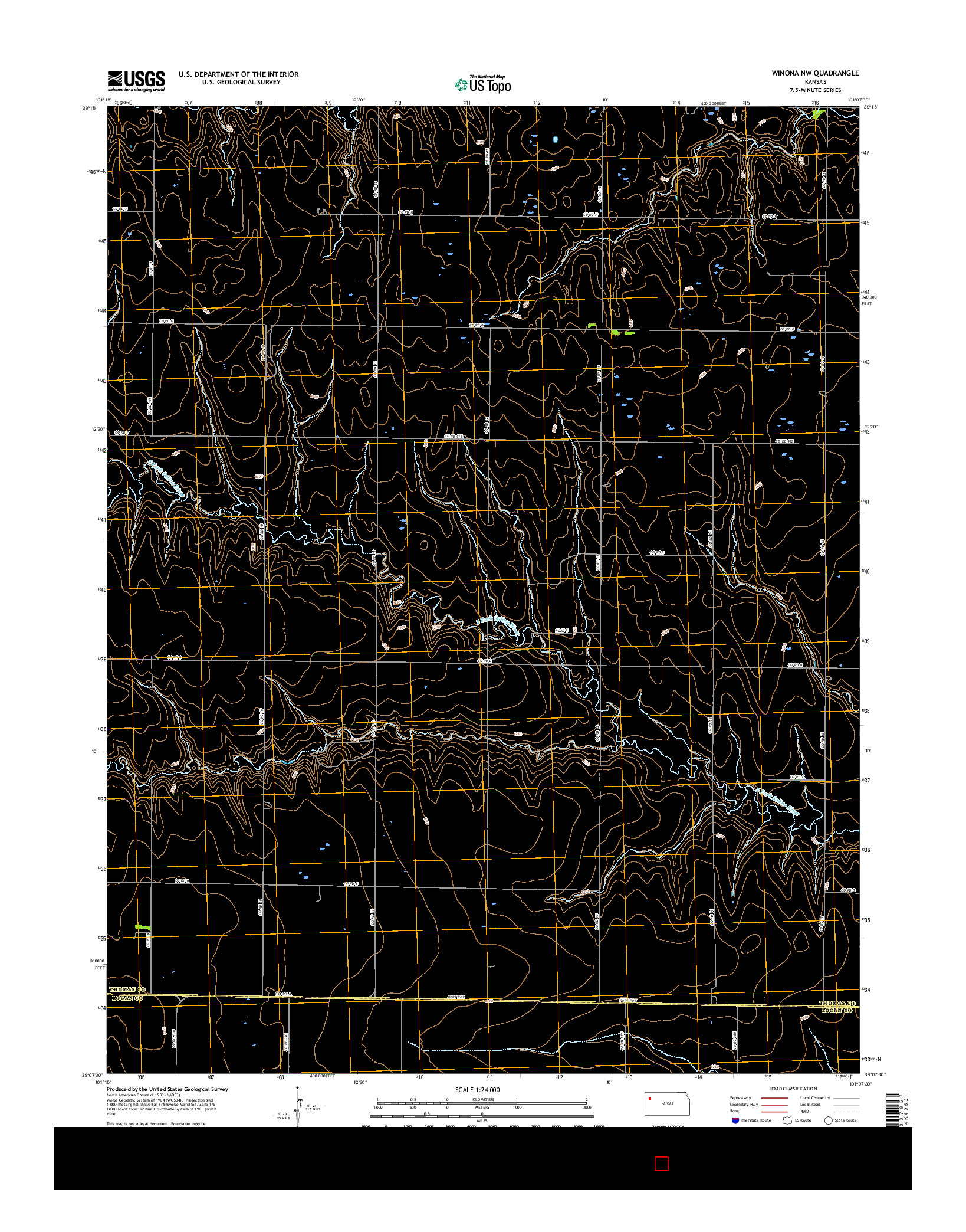 USGS US TOPO 7.5-MINUTE MAP FOR WINONA NW, KS 2015