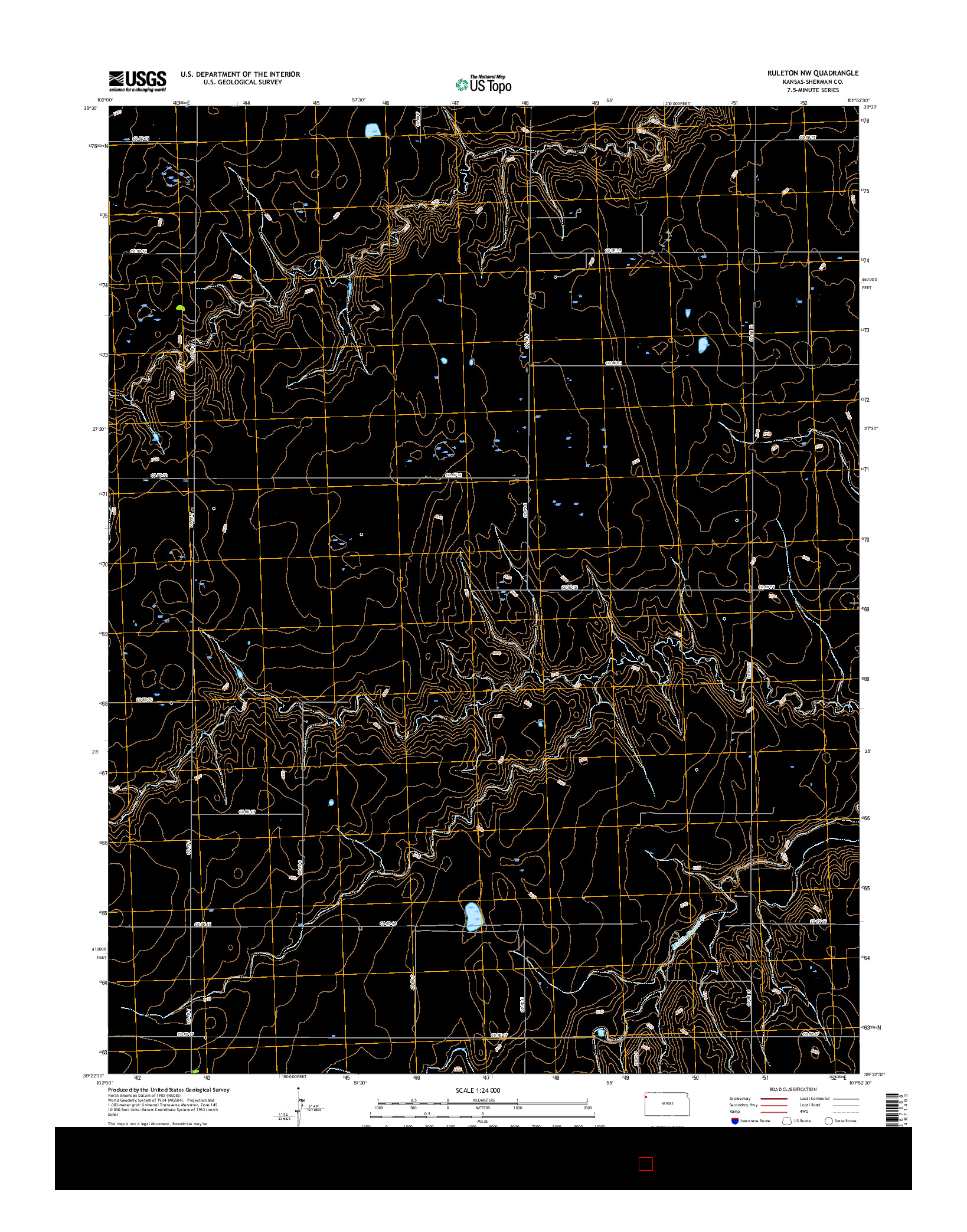 USGS US TOPO 7.5-MINUTE MAP FOR RULETON NW, KS 2015