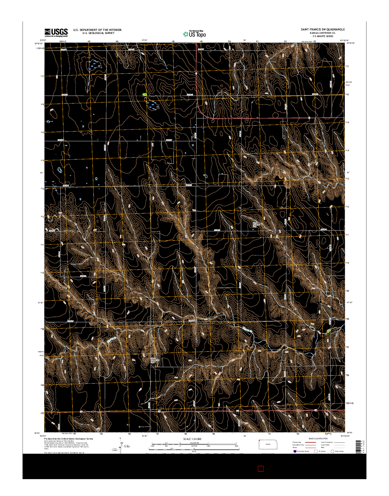 USGS US TOPO 7.5-MINUTE MAP FOR SAINT FRANCIS SW, KS 2015