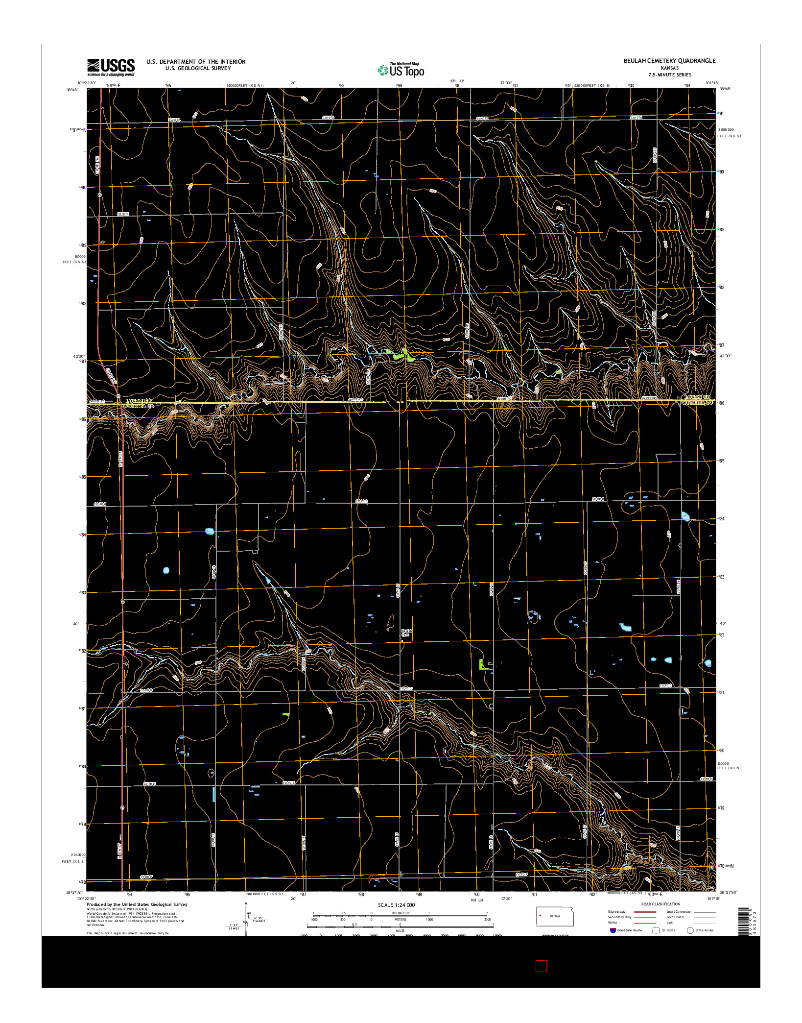 USGS US TOPO 7.5-MINUTE MAP FOR BEULAH CEMETERY, KS 2015