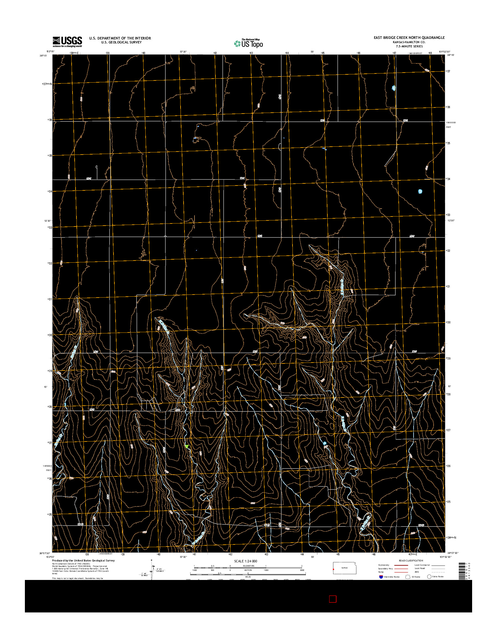 USGS US TOPO 7.5-MINUTE MAP FOR EAST BRIDGE CREEK NORTH, KS 2015