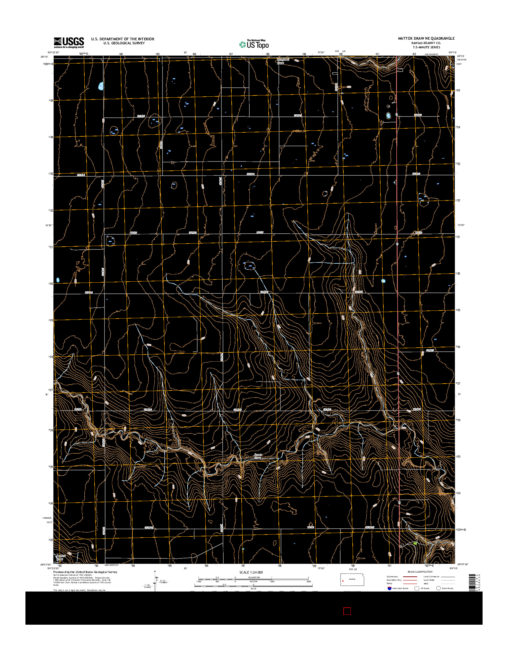 USGS US TOPO 7.5-MINUTE MAP FOR MATTOX DRAW NE, KS 2015