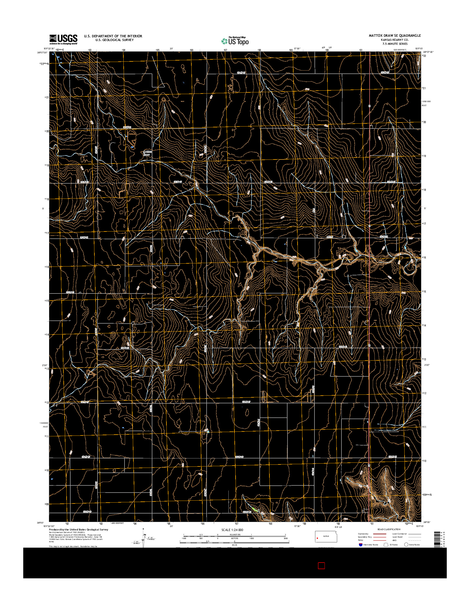 USGS US TOPO 7.5-MINUTE MAP FOR MATTOX DRAW SE, KS 2015