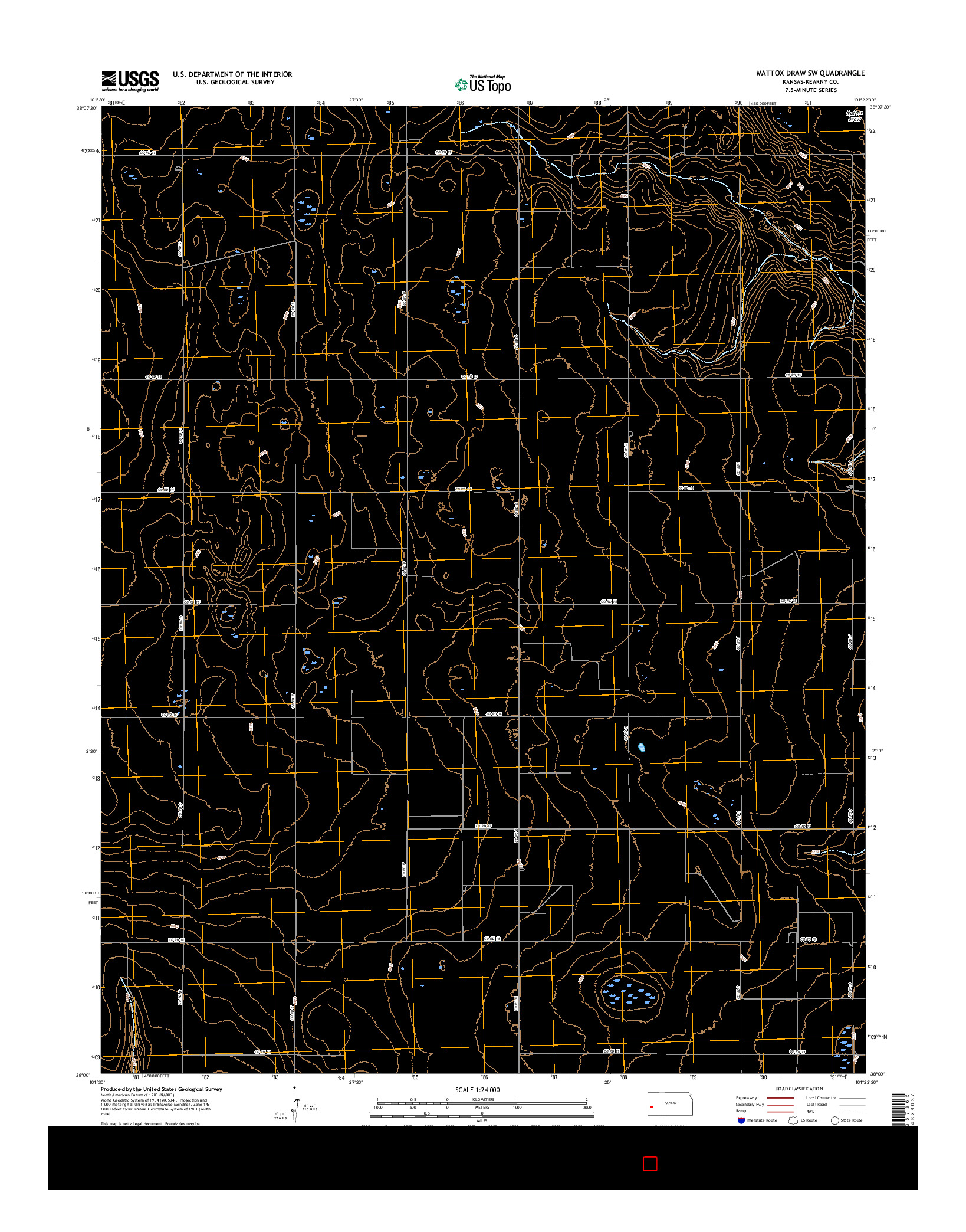 USGS US TOPO 7.5-MINUTE MAP FOR MATTOX DRAW SW, KS 2015