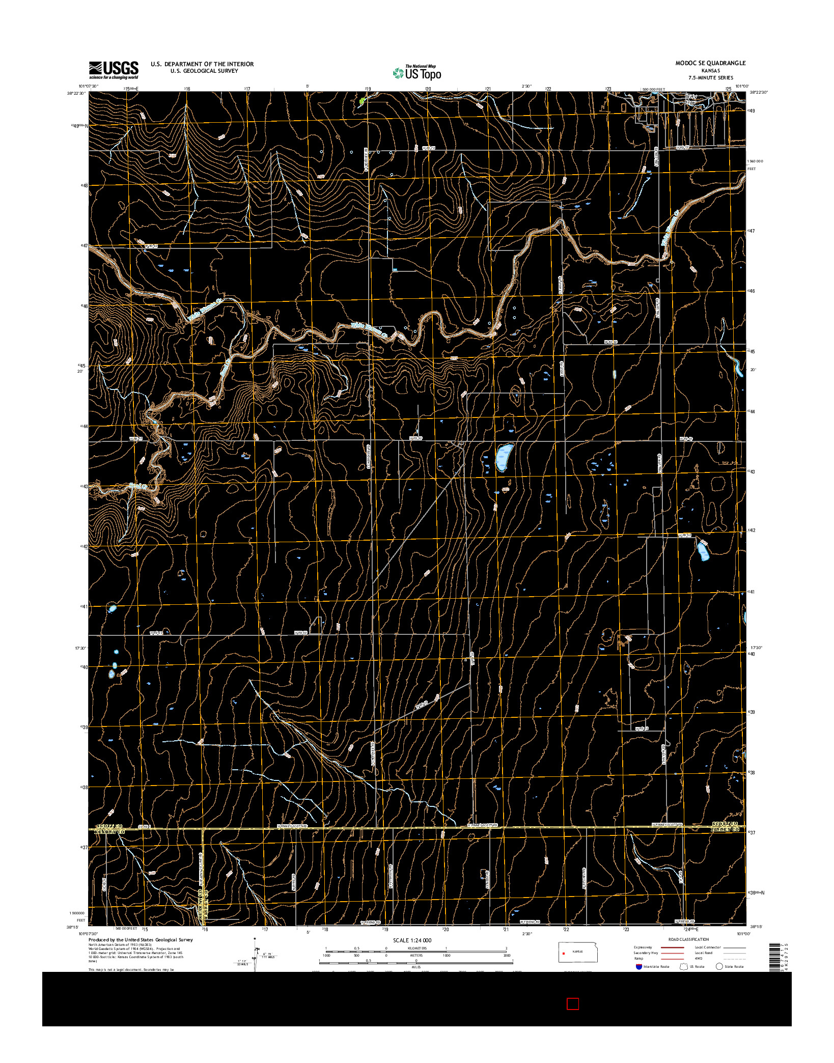 USGS US TOPO 7.5-MINUTE MAP FOR MODOC SE, KS 2015